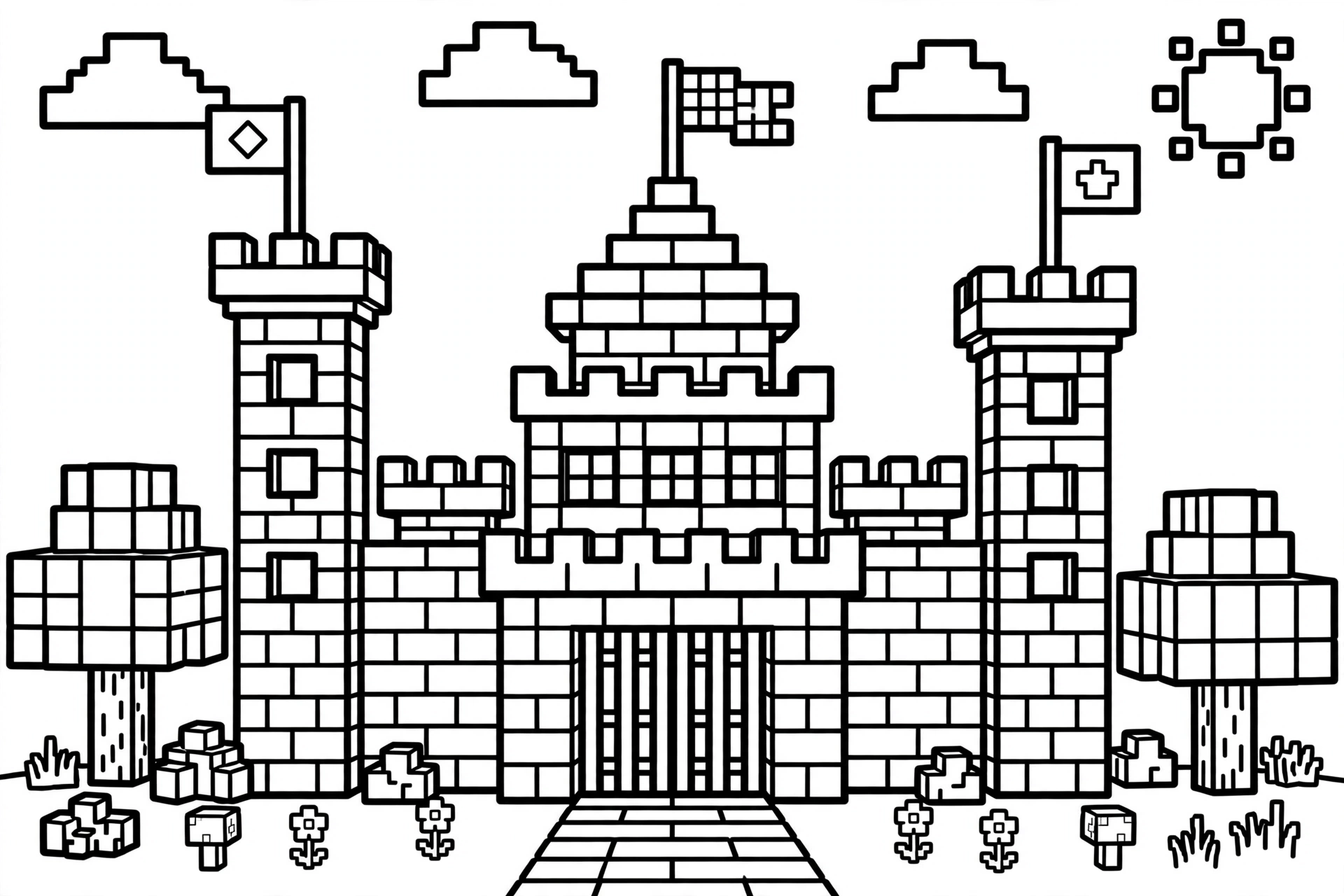 Minecraft-castle-coloring-page