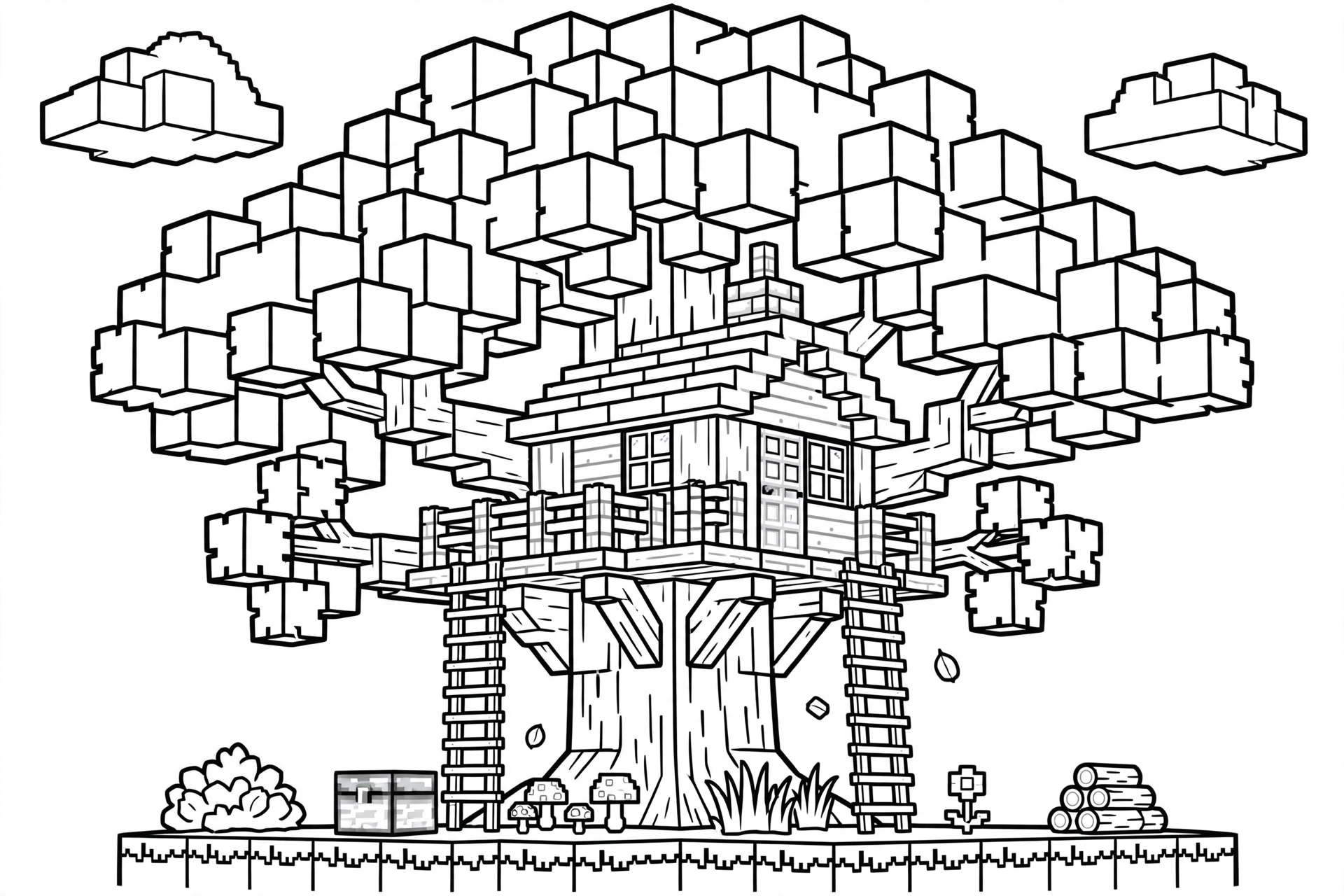 Treehouse-coloring-page