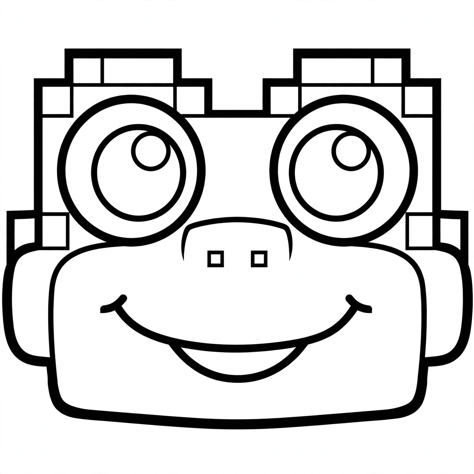 Minecraft Frog coloring page - close-up face