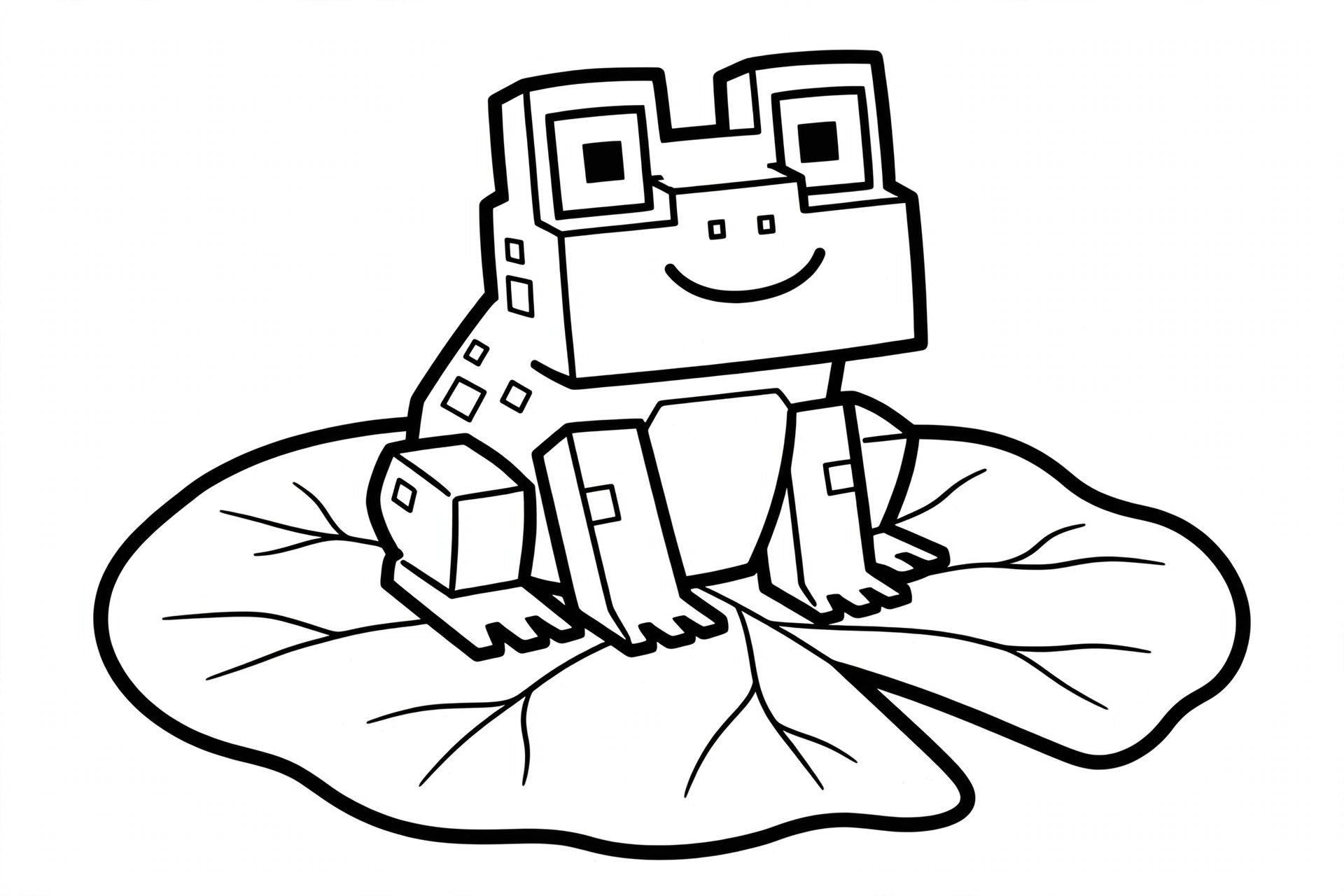 Minecraft Frog coloring page - green frog