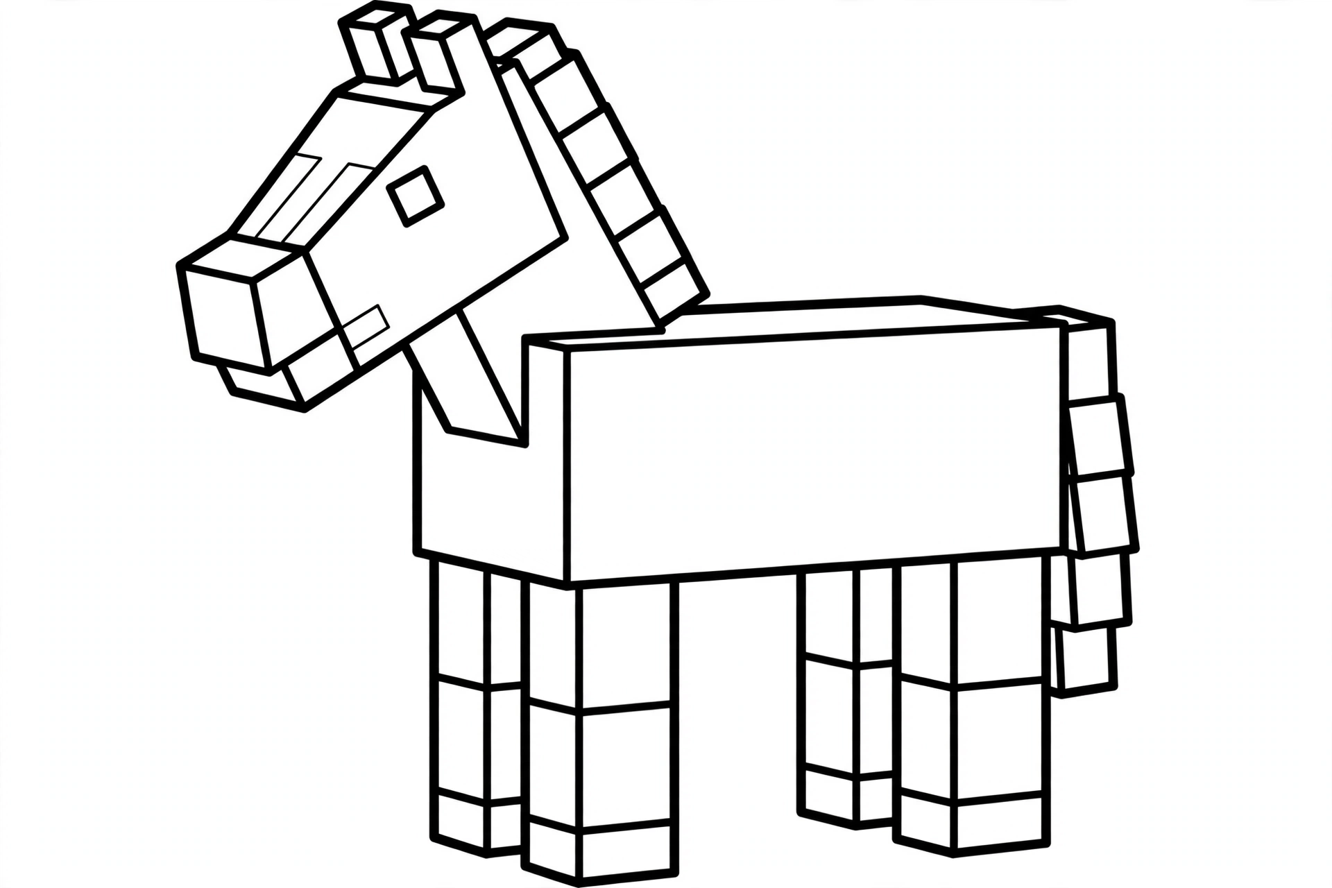 Minecraft Horse coloring page - standing