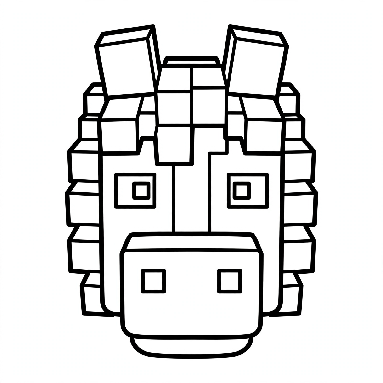 Minecraft Horse coloring page - close-up
