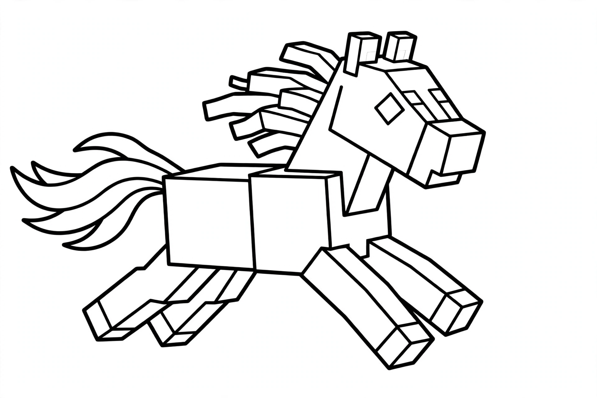 Minecraft Horse coloring page - running