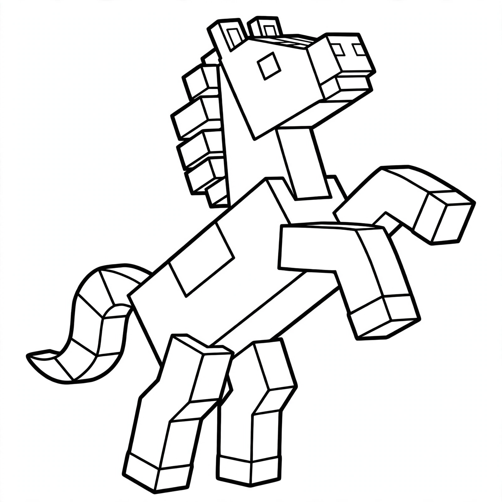 Minecraft Horse coloring page - rearing