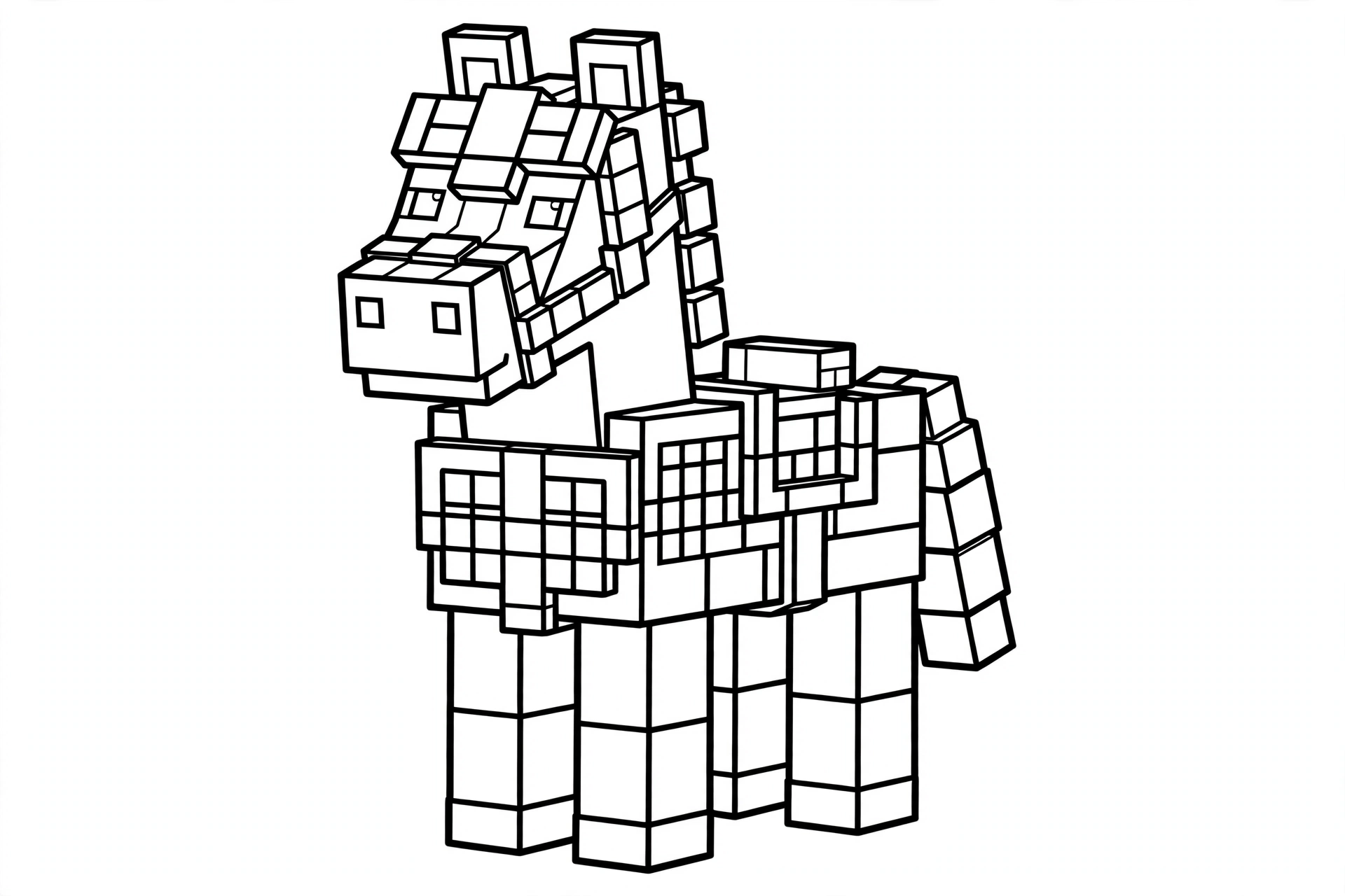 Minecraft Horse coloring page - with armor