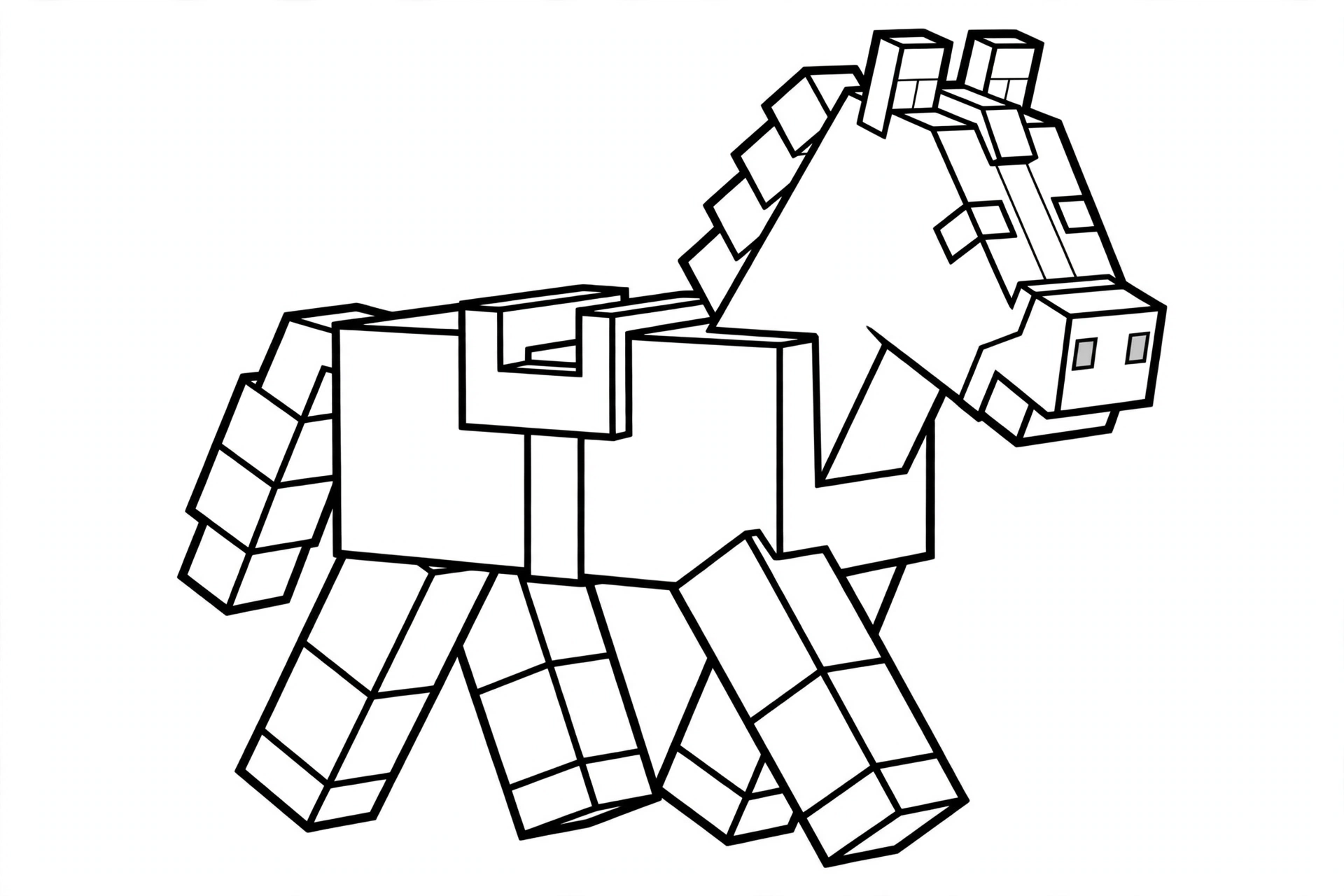 Minecraft Horse coloring page - walking