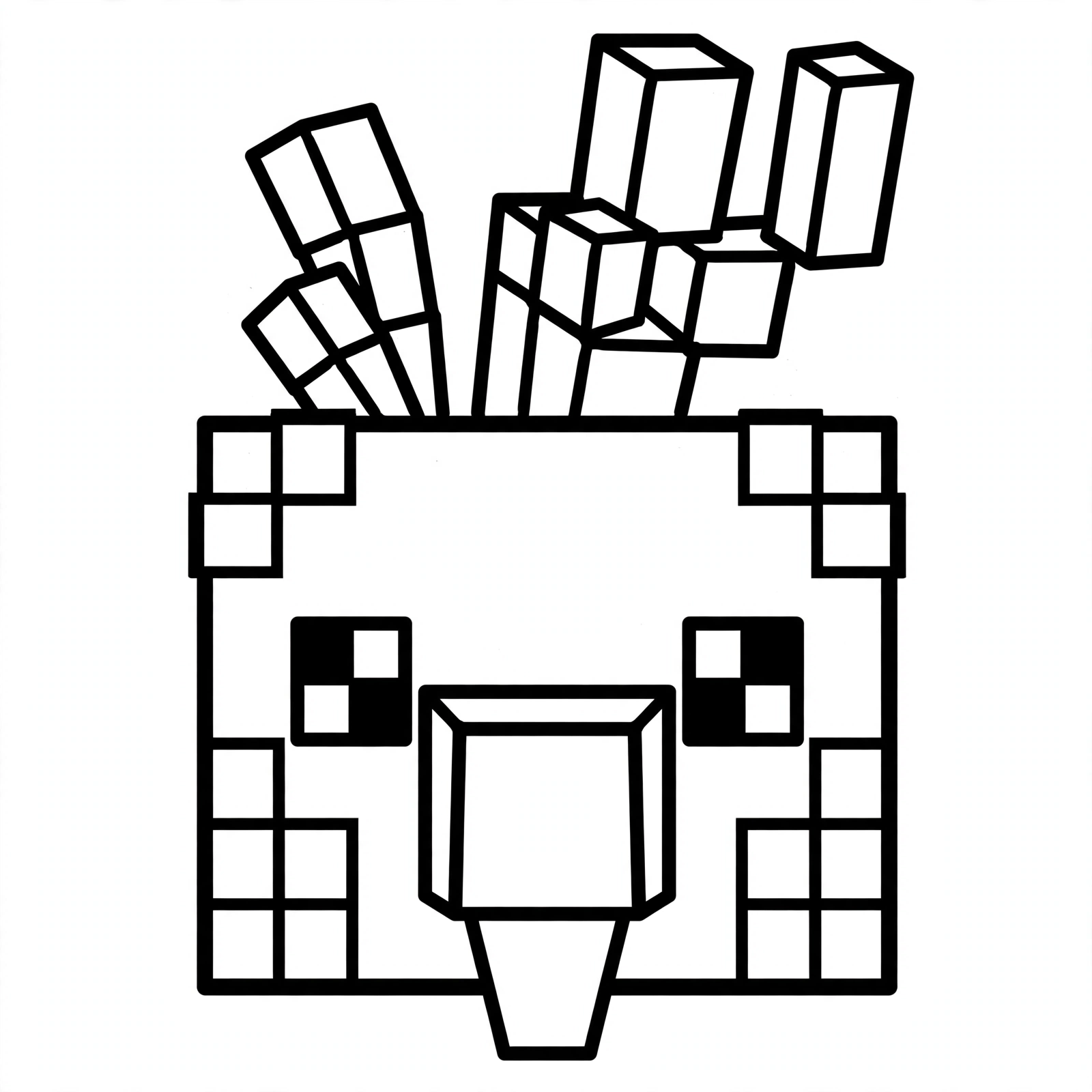 Minecraft Parrot coloring page - closeup-face