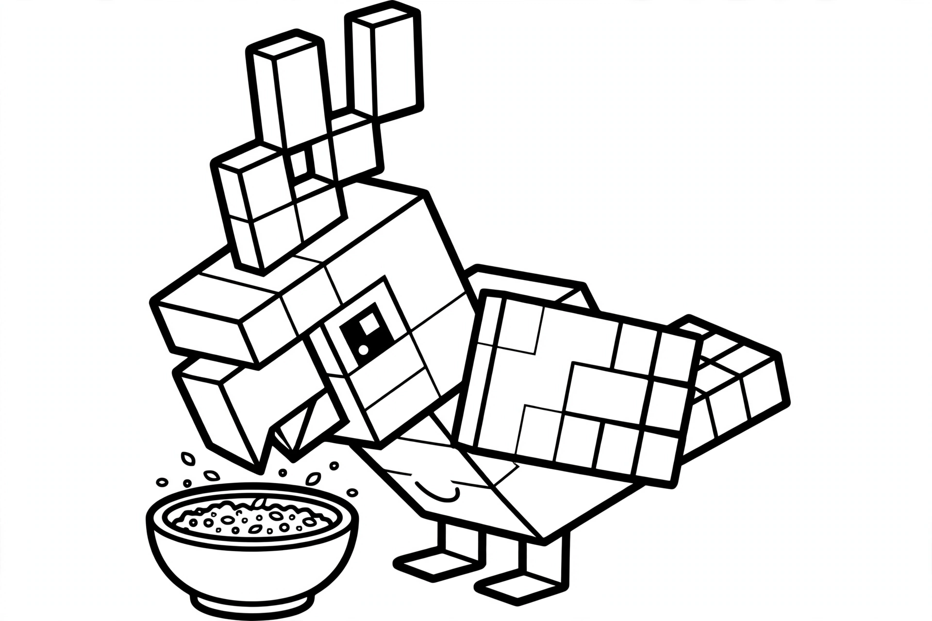 Minecraft Parrot coloring page - with-seeds