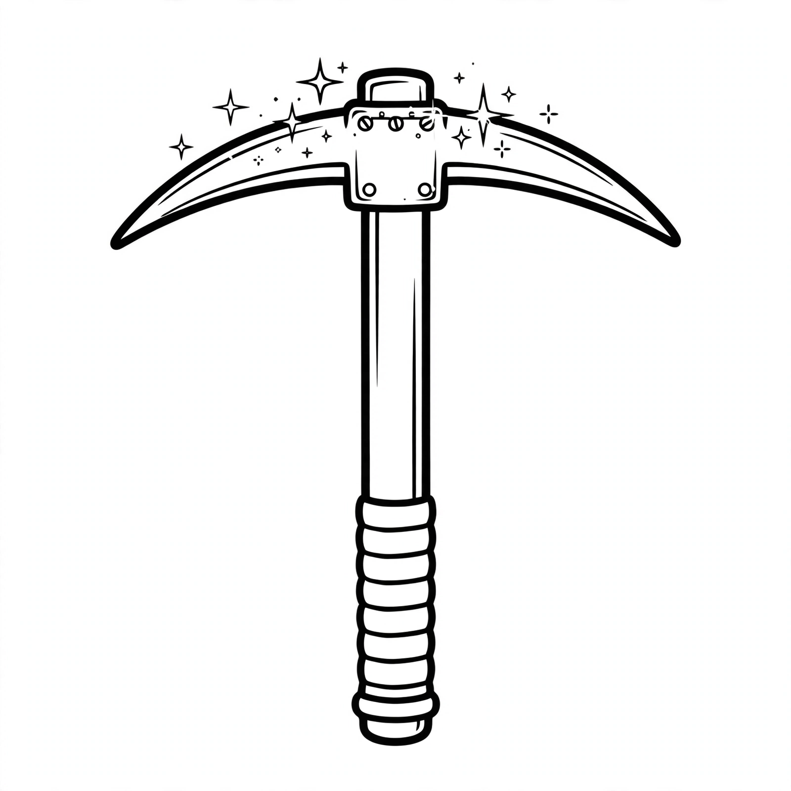 Golden pickaxe coloring page