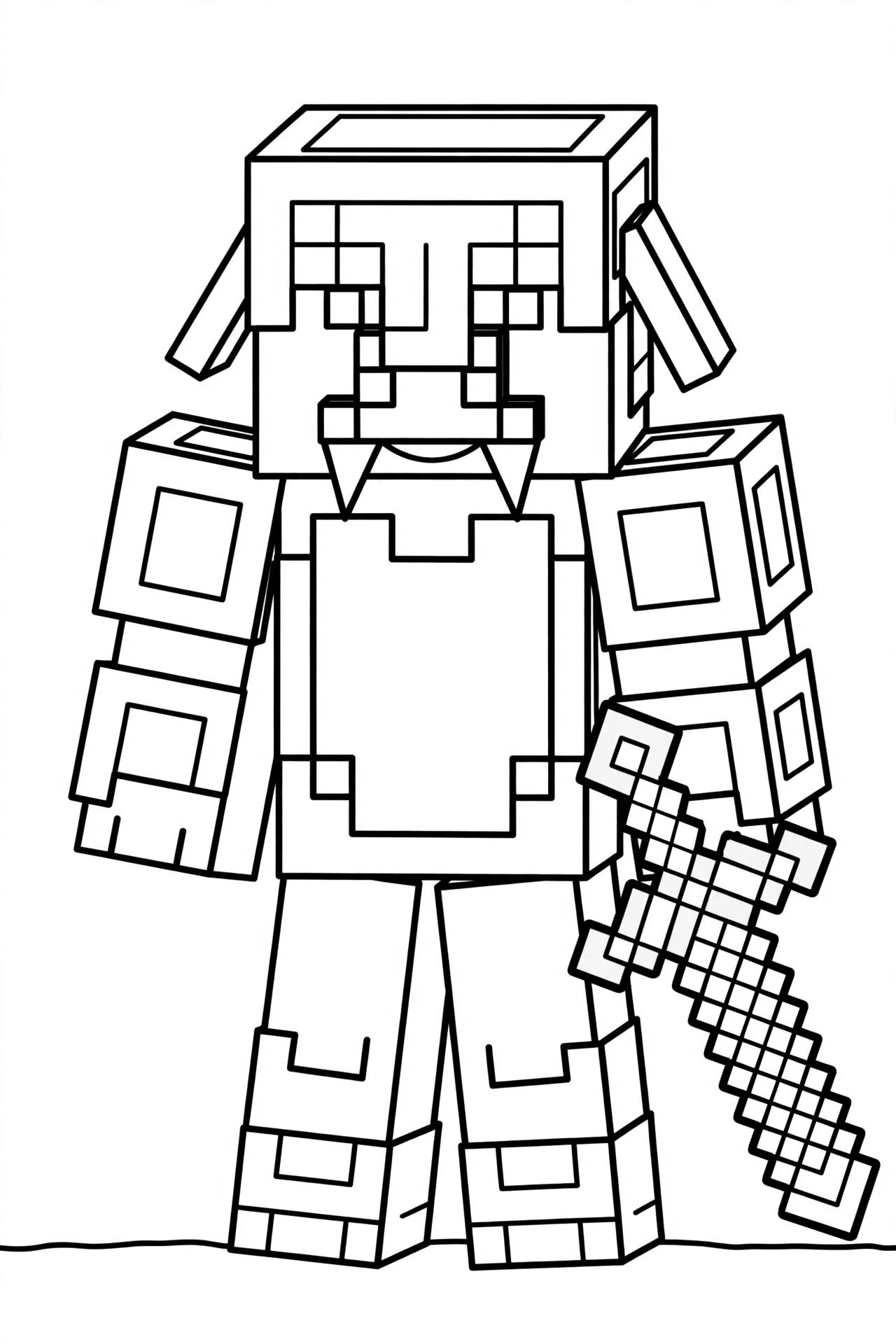 Minecraft Piglin coloring page - standing