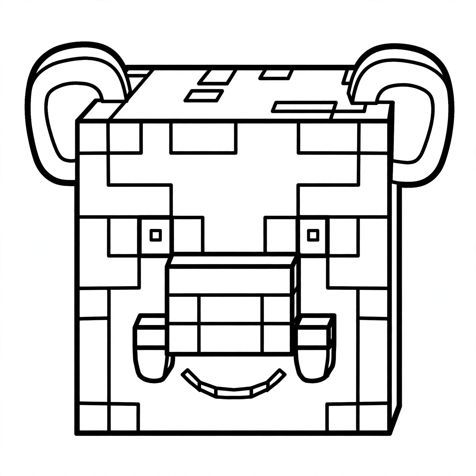 Minecraft Piglin coloring page - face closeup