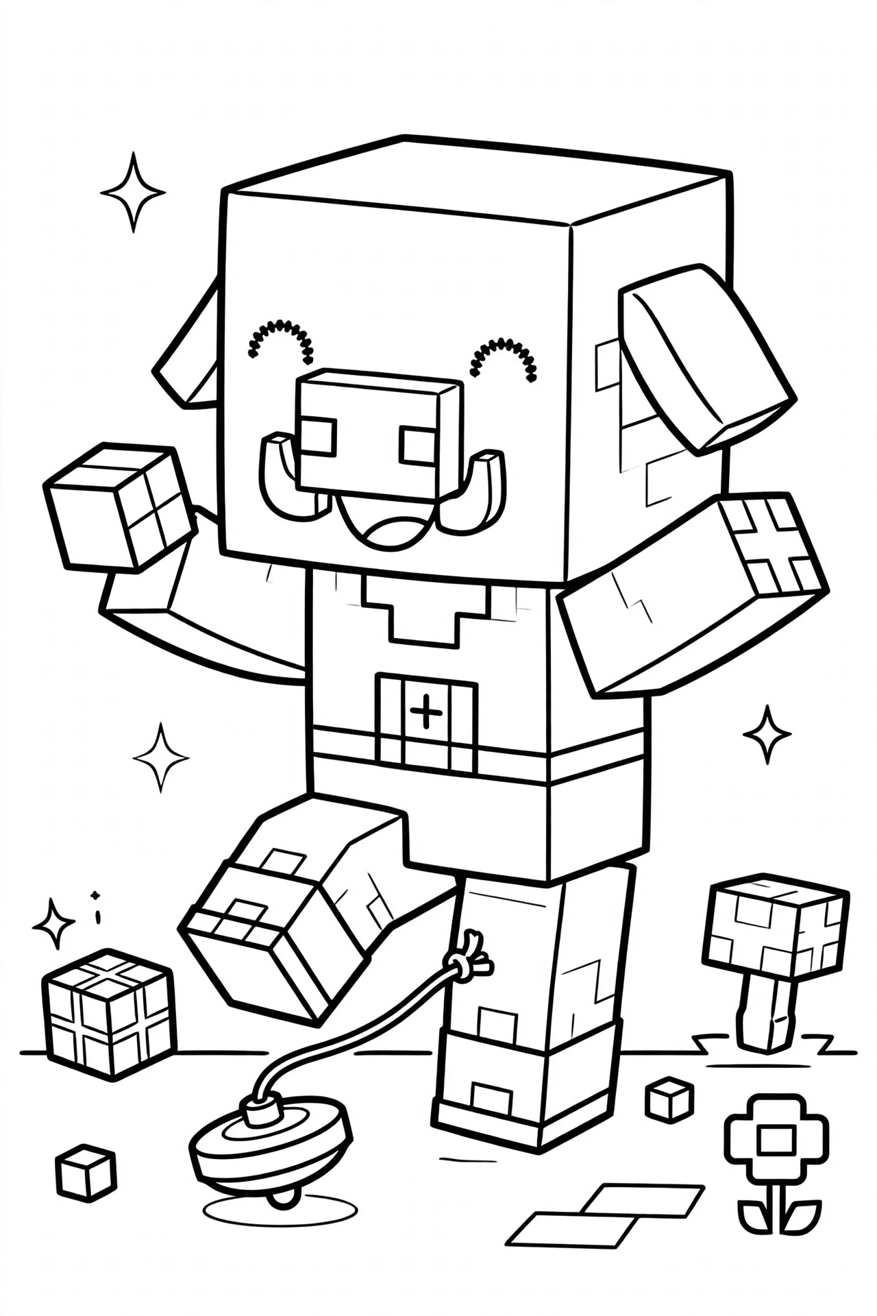 Minecraft Piglin coloring page - baby