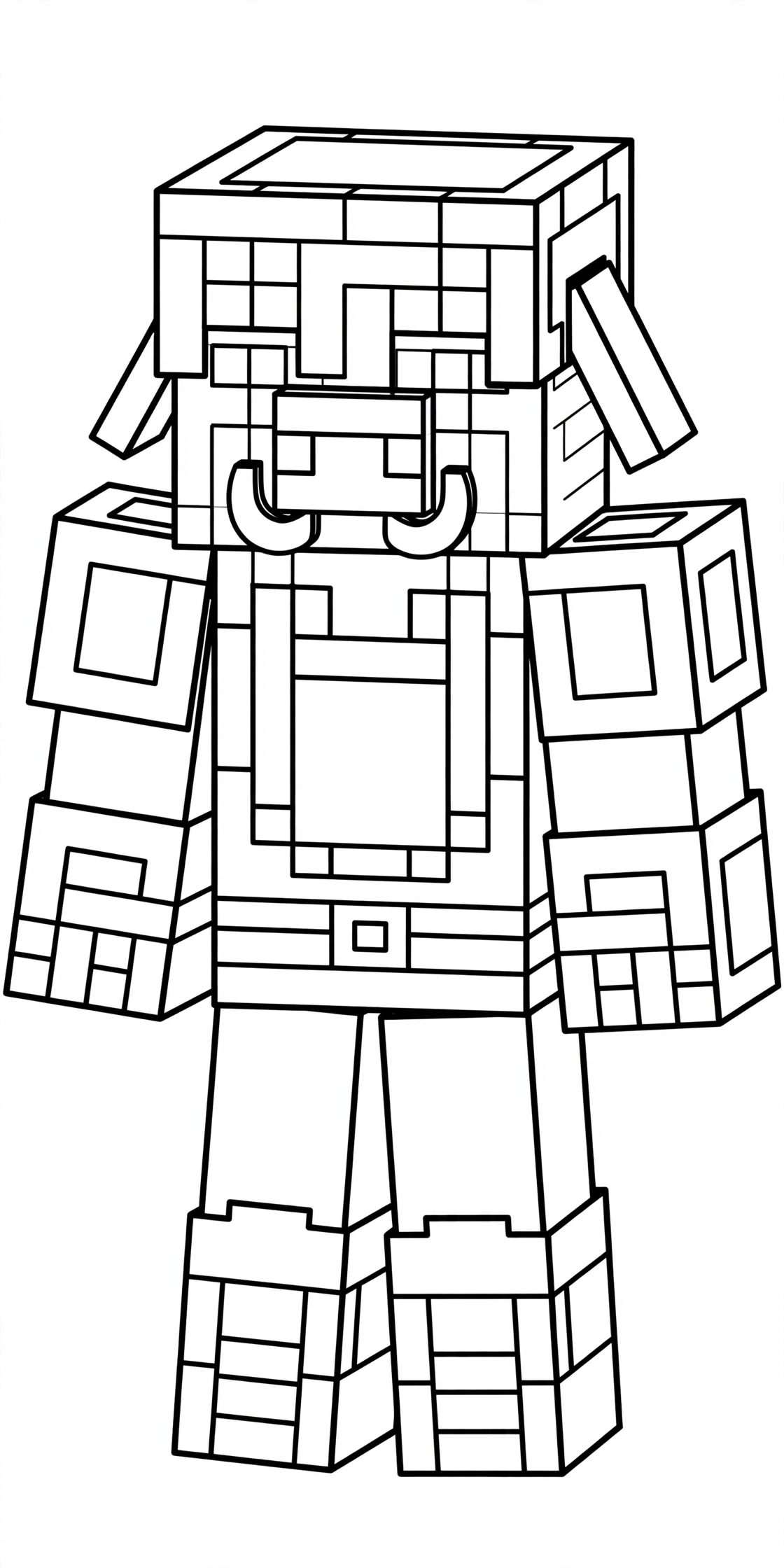 Minecraft Piglin coloring page - gold armor