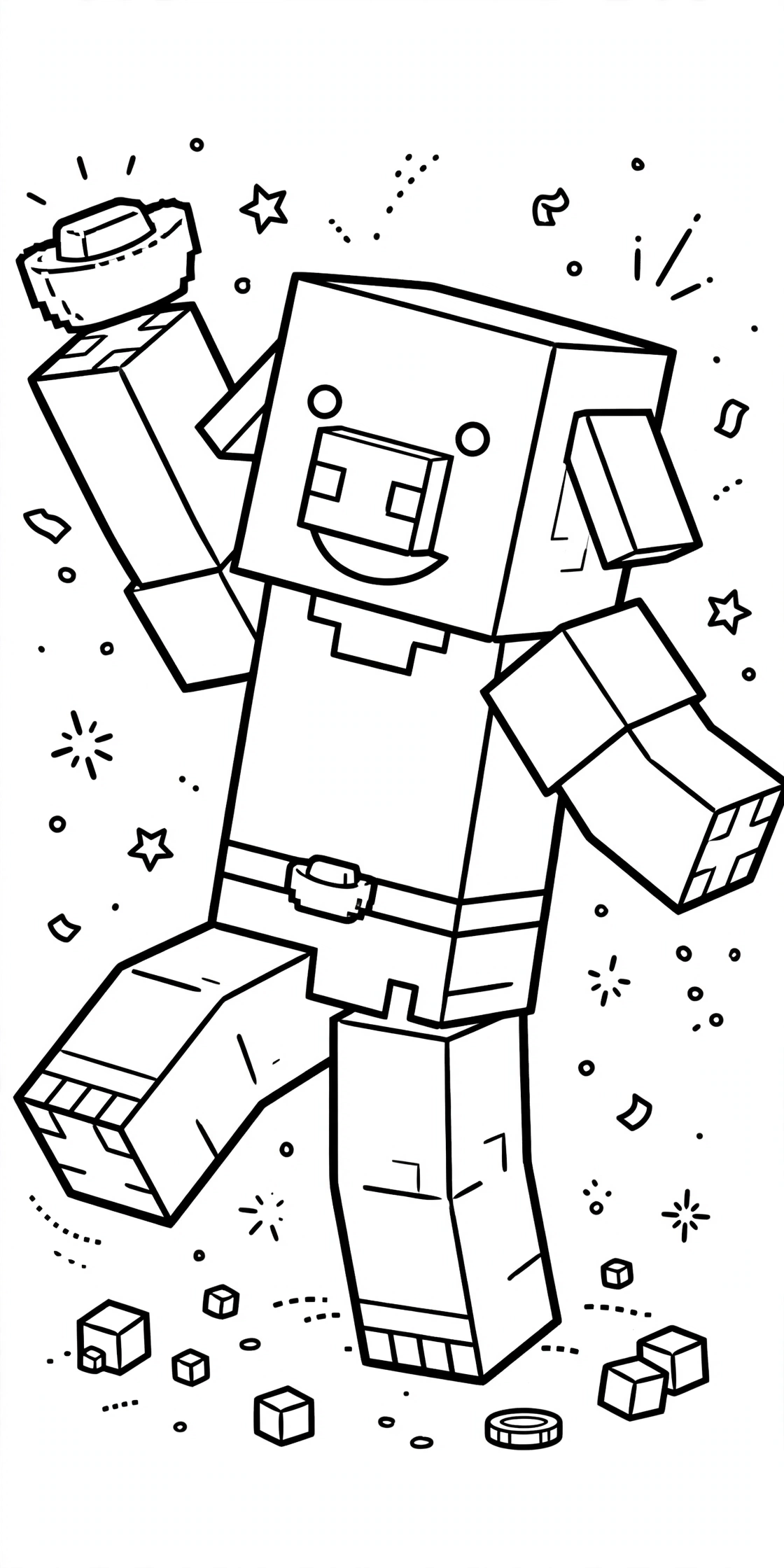 Minecraft Piglin coloring page - dancing
