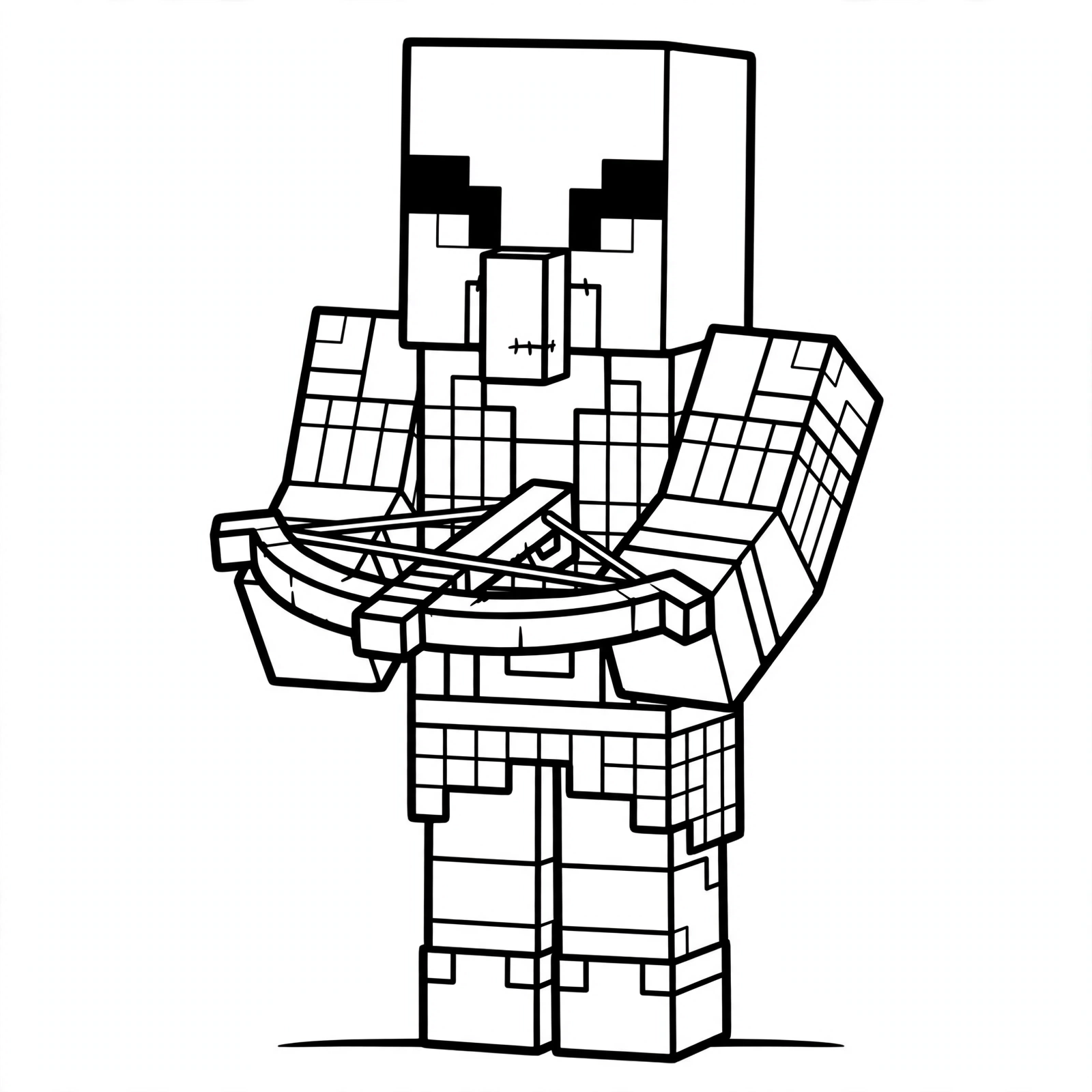 Minecraft Pillager coloring page - standing
