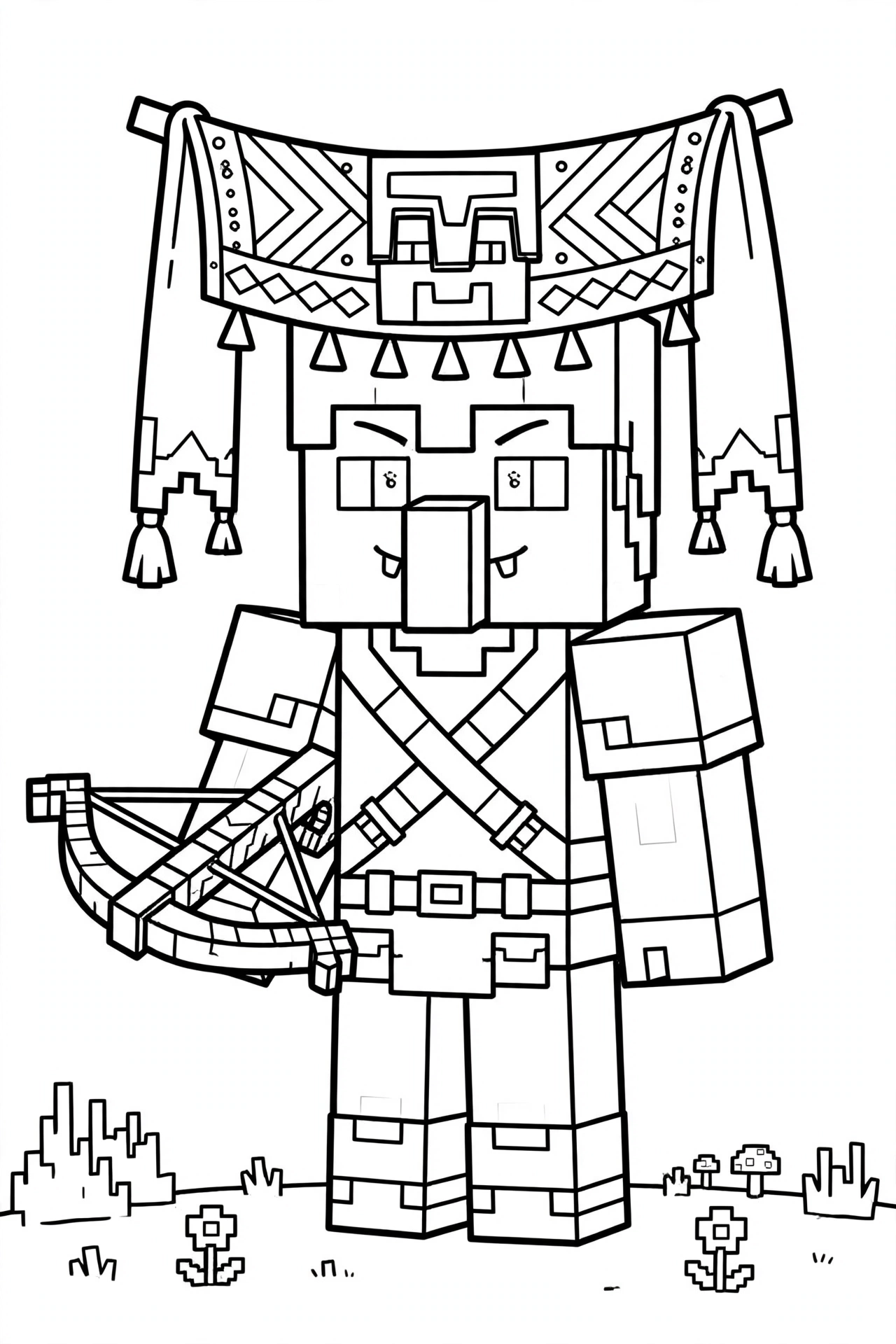 Minecraft Pillager coloring page - patrol leader