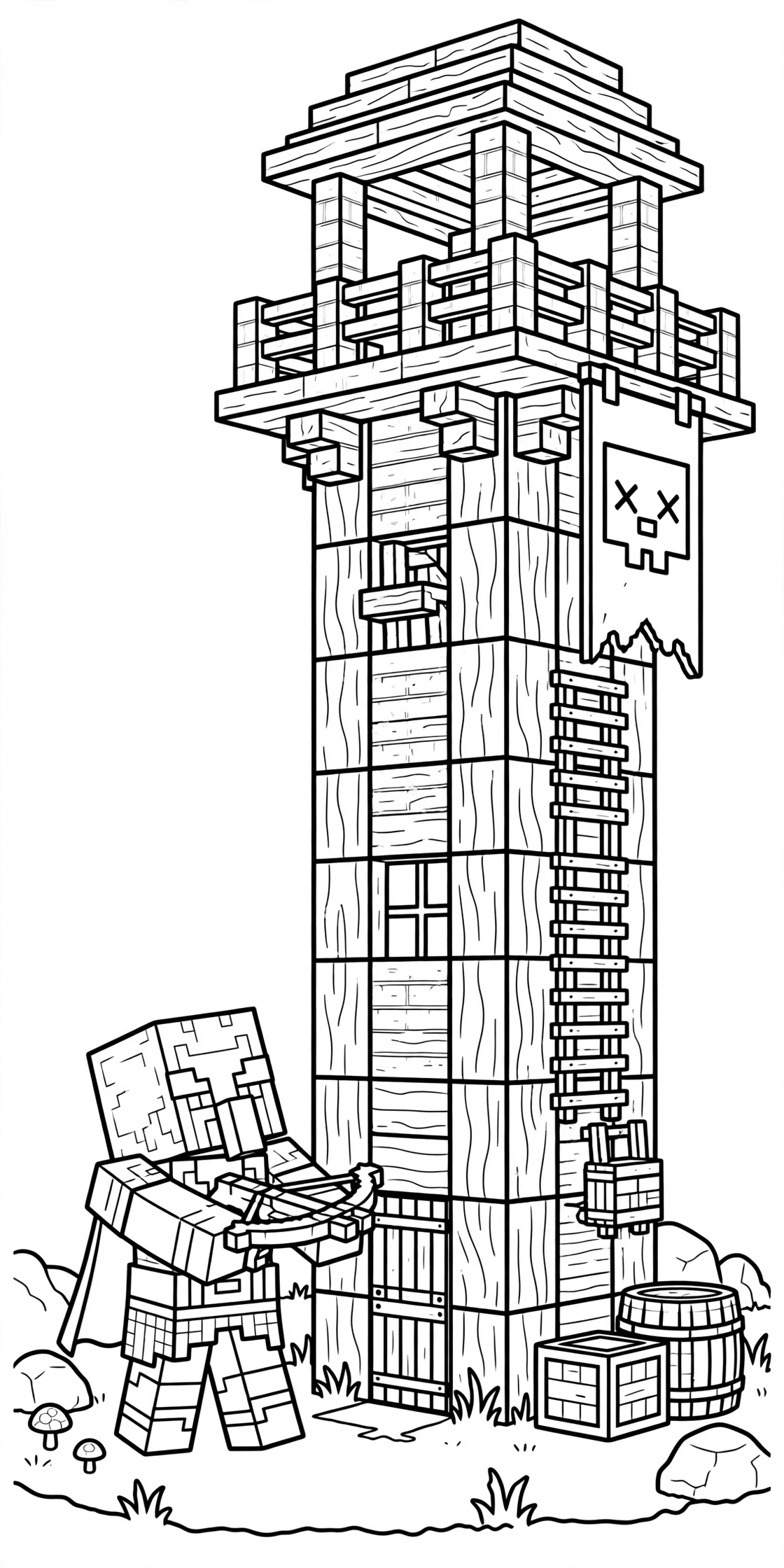 Minecraft Pillager coloring page - outpost guard