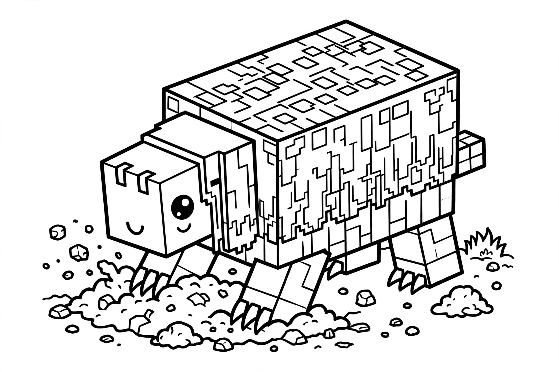 Minecraft Sniffer coloring page - standing