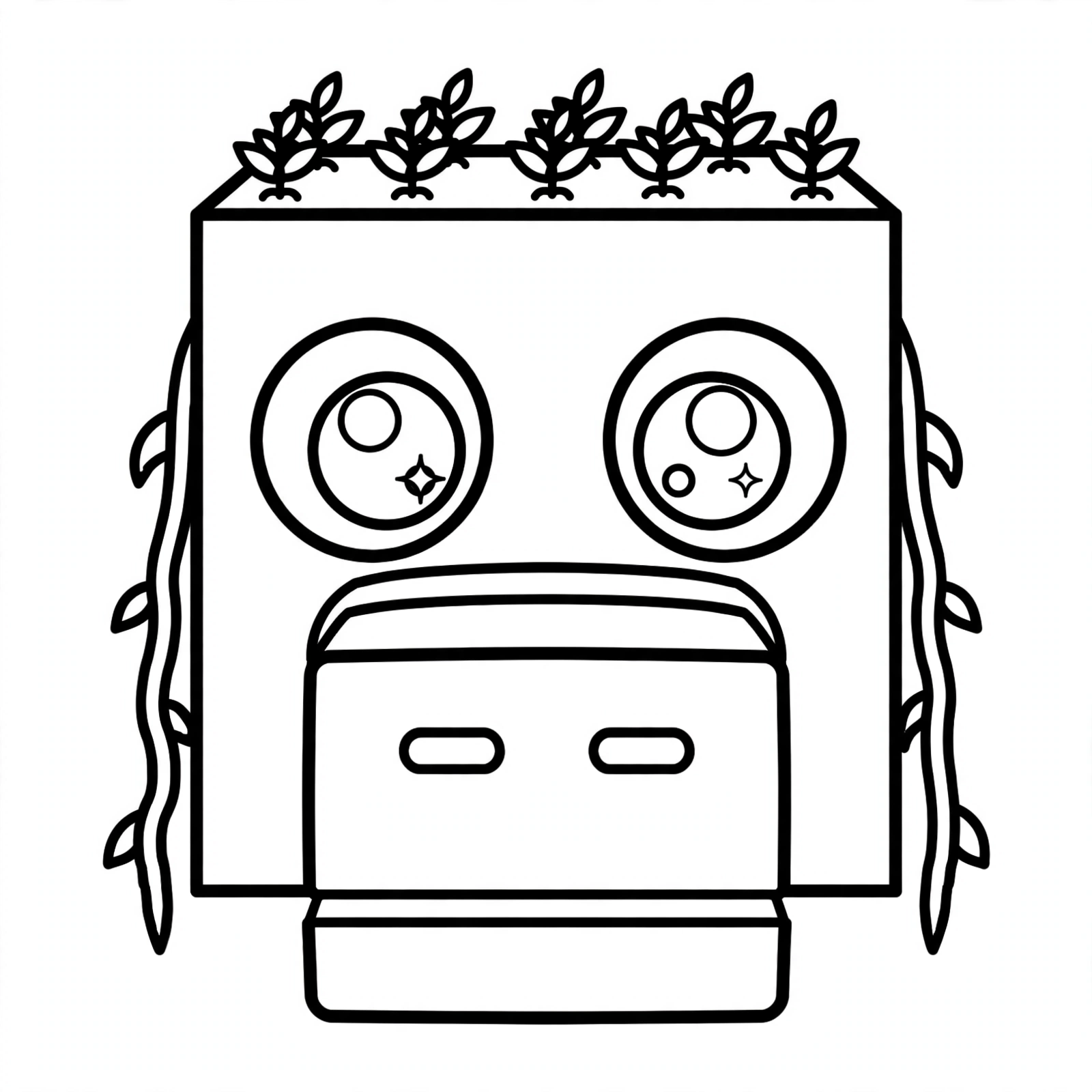 Minecraft Sniffer coloring page - close-up face