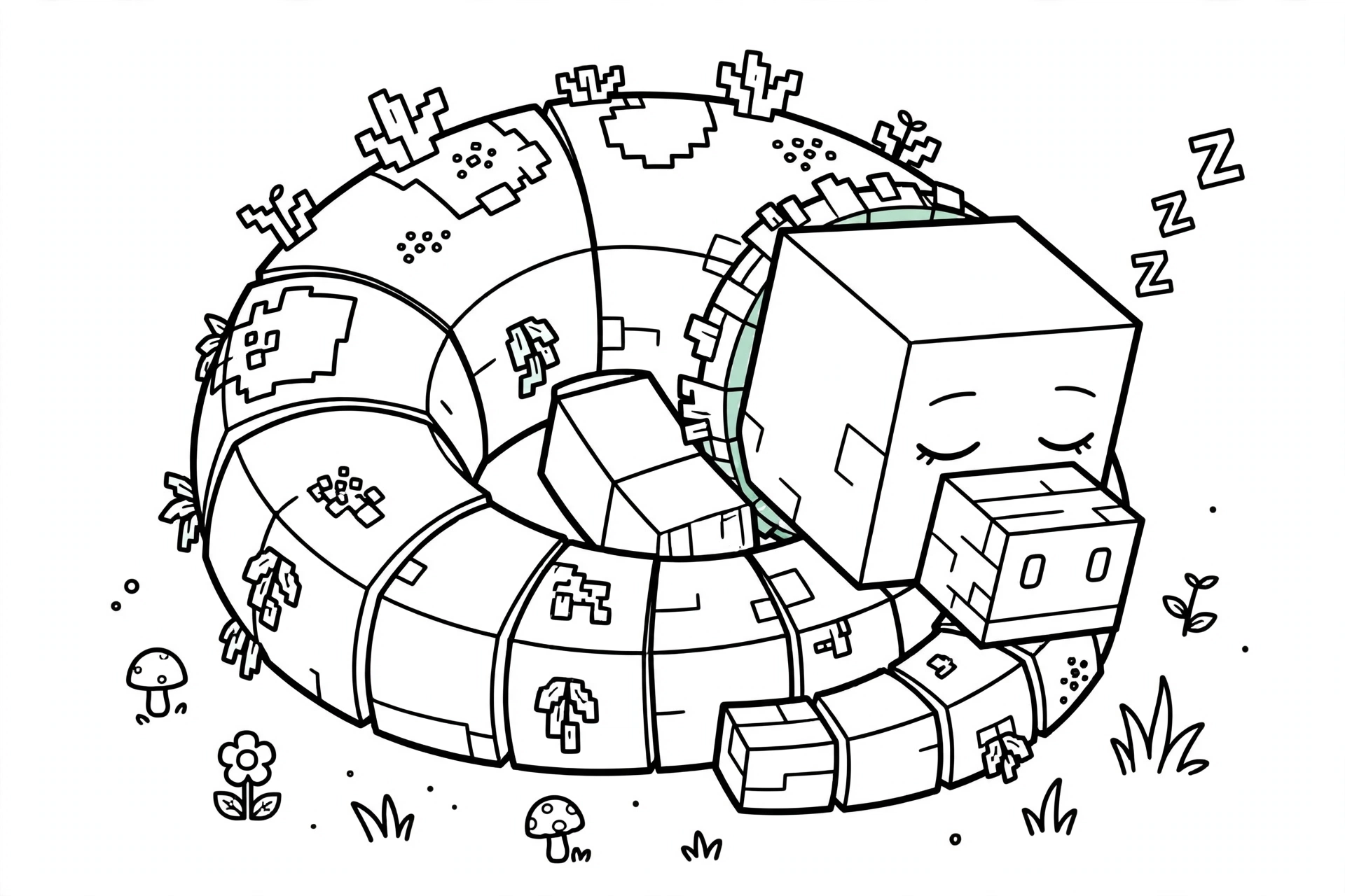 Minecraft Sniffer coloring page - walking
