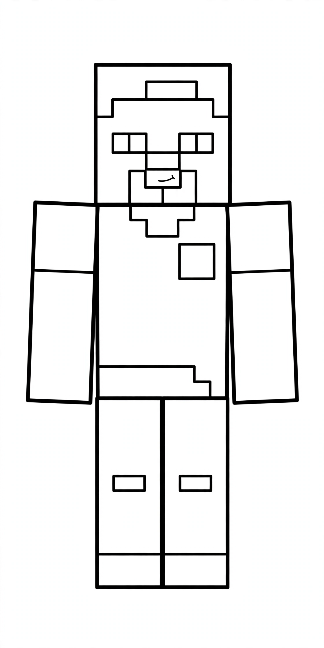 Minecraft Steve coloring page - standing