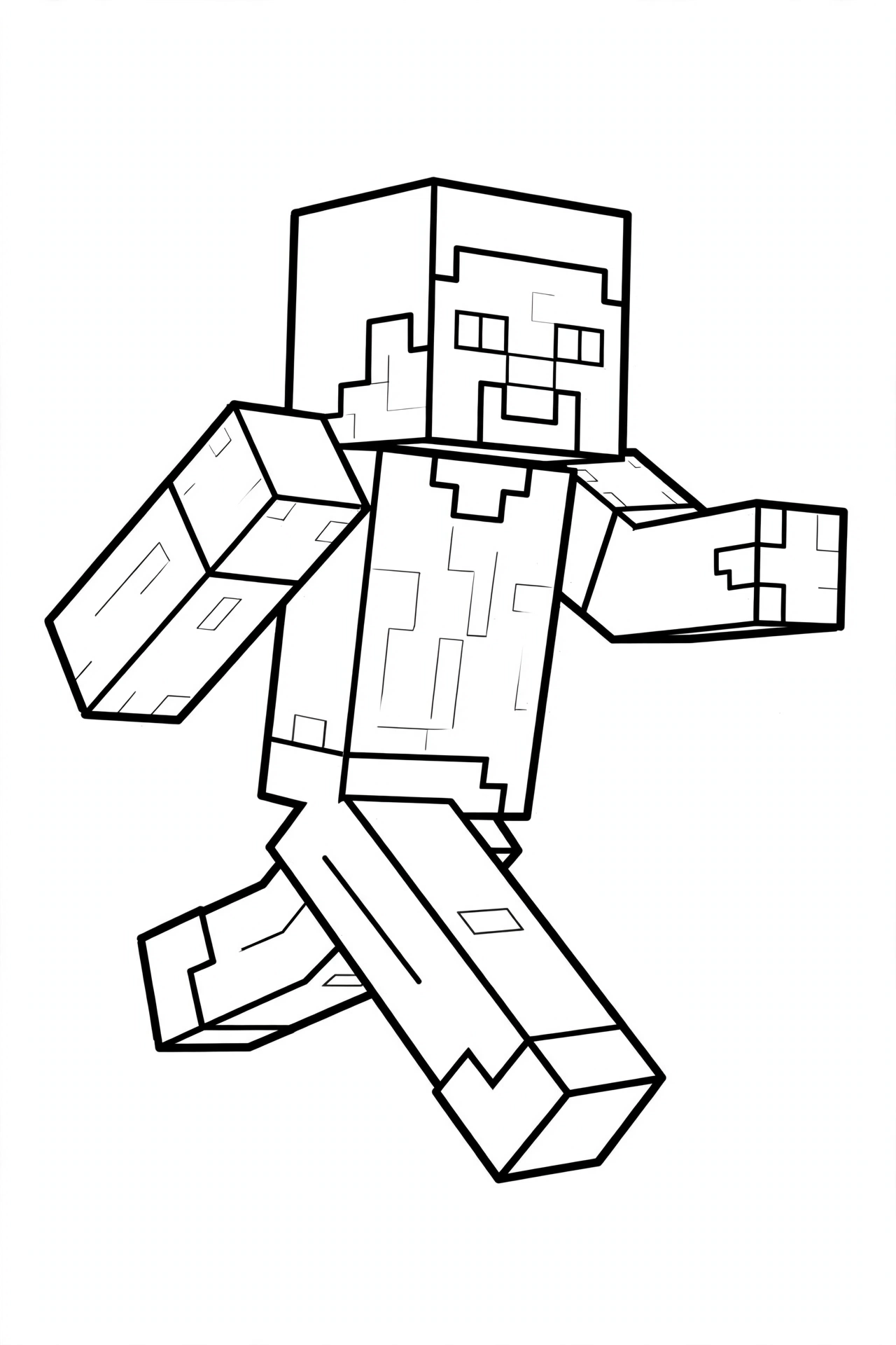 Minecraft Steve coloring page - running