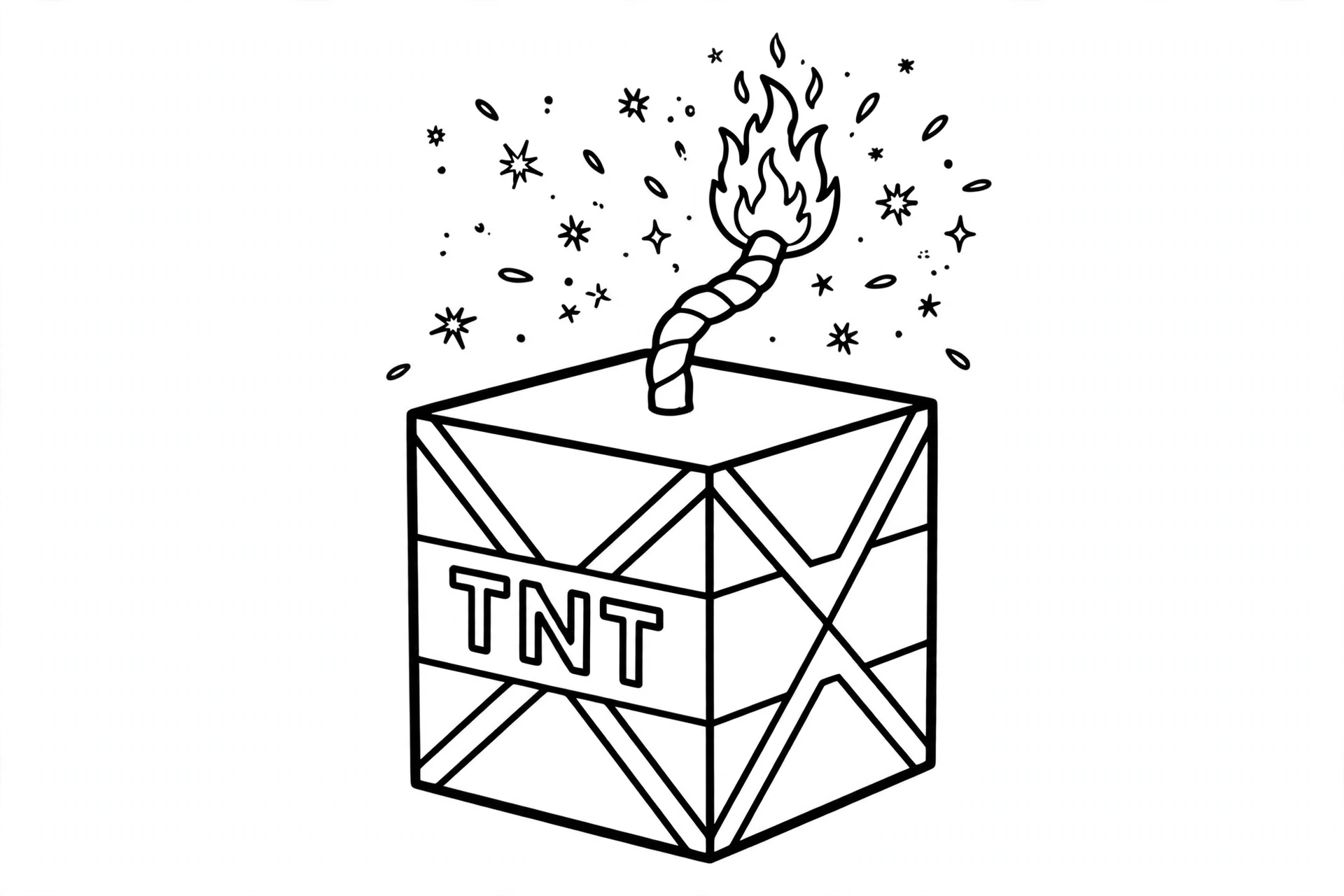 Minecraft TNT coloring page - block