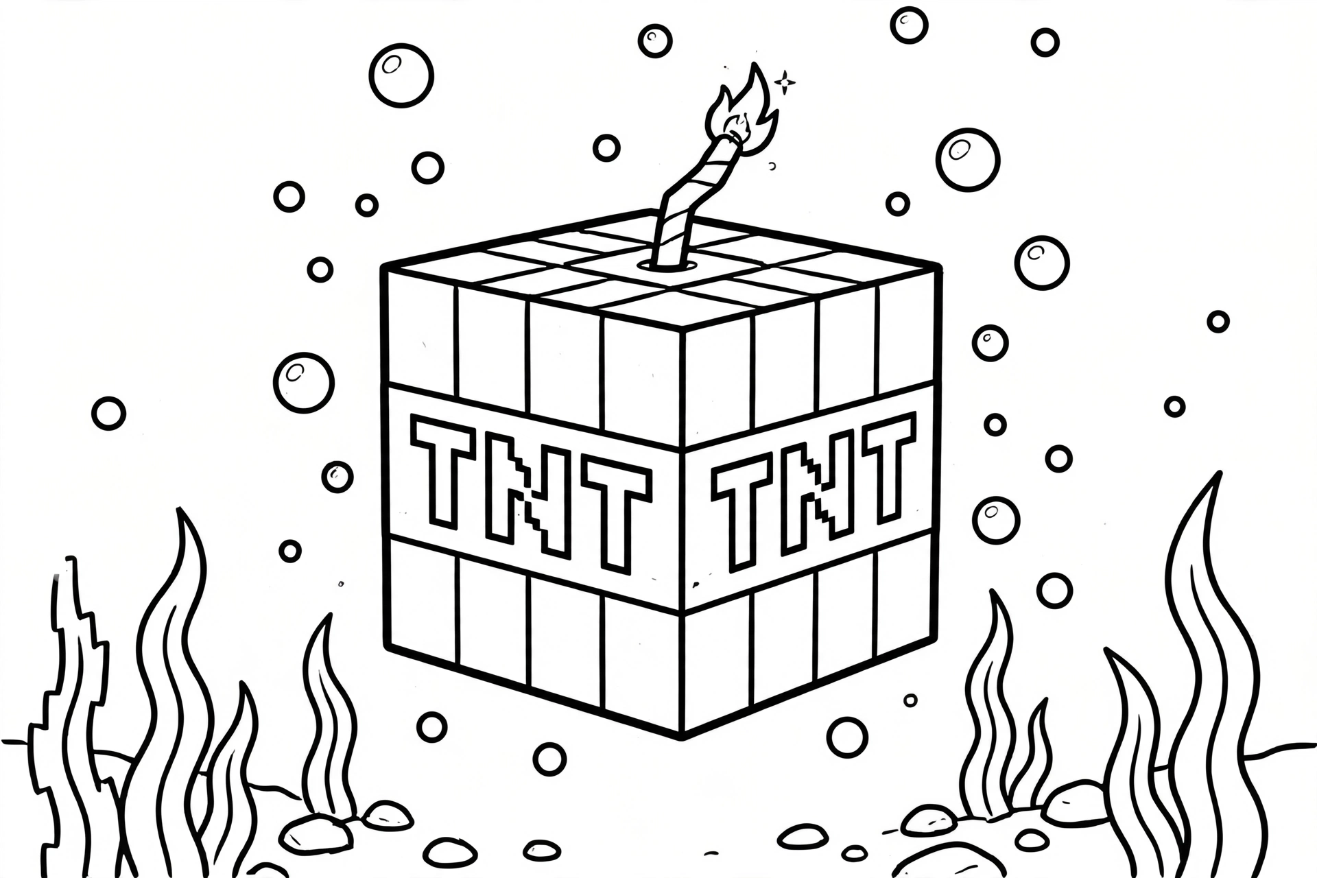 Minecraft TNT coloring page - stack
