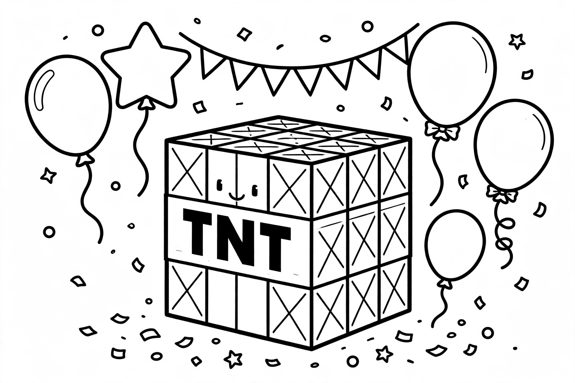Minecraft TNT coloring page - underwater tnt