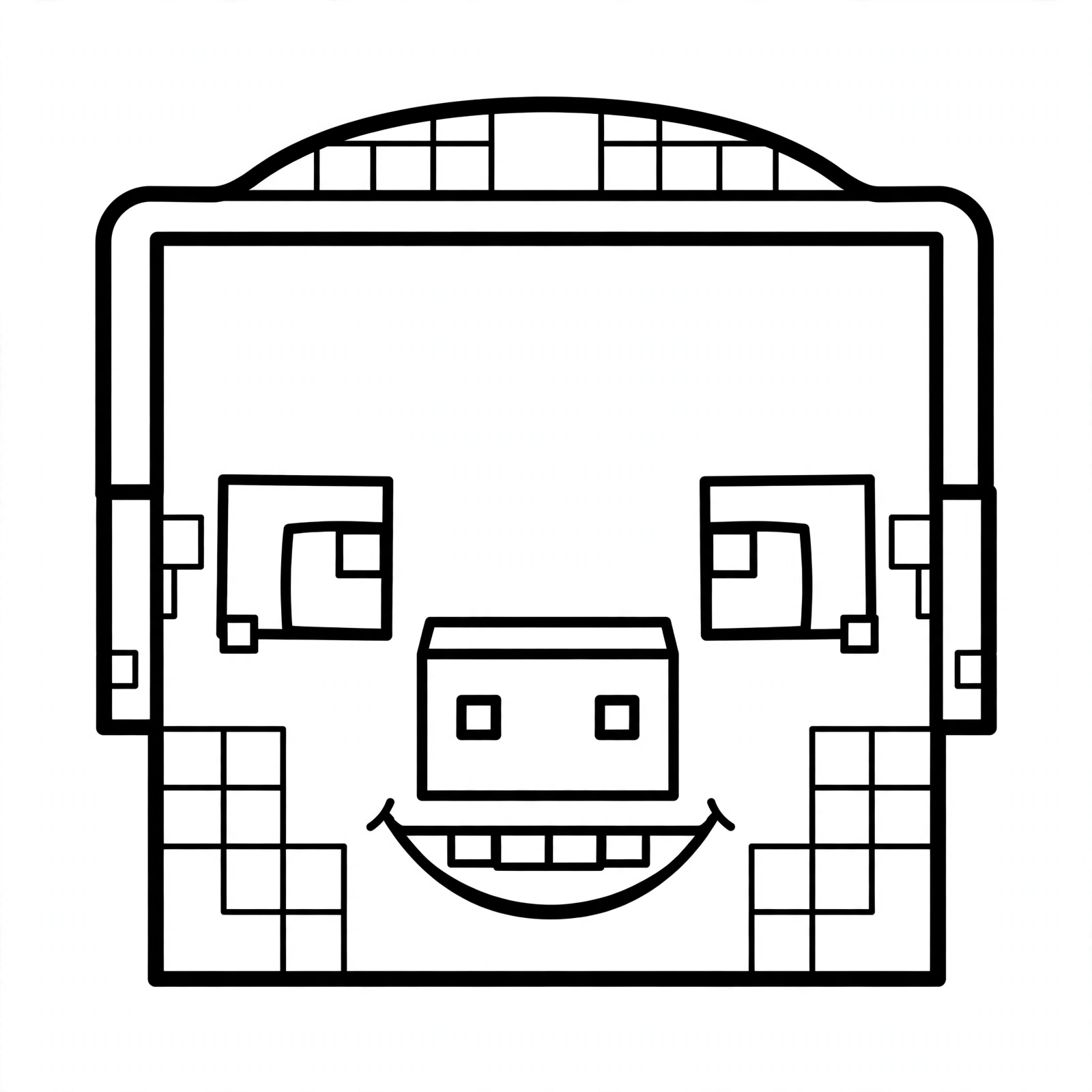 Minecraft Turtle coloring page - close-up face