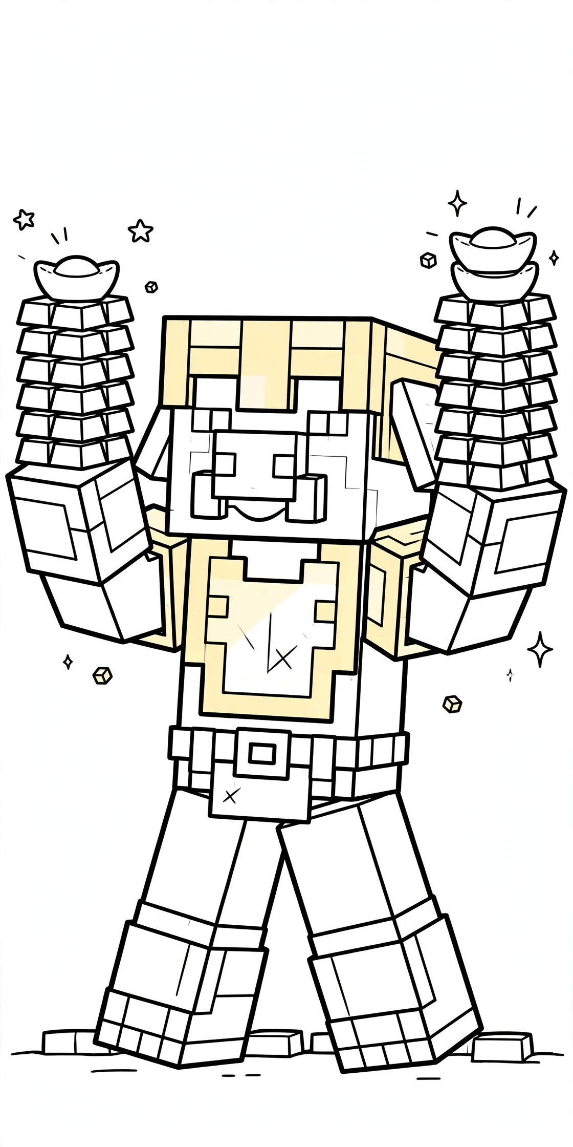 nether-mob-Piglin-with-gold-coloring-page