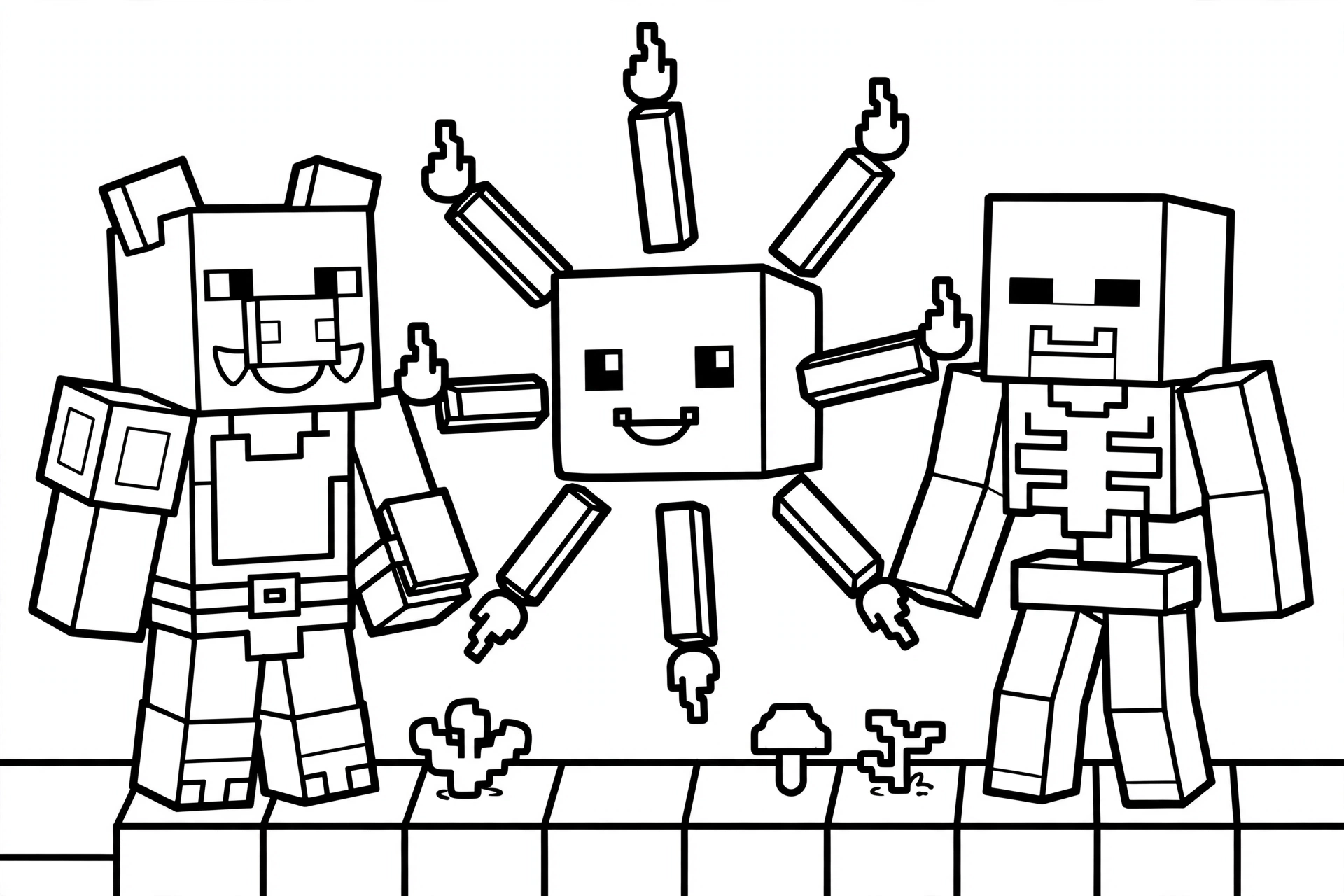 Nether-mobs-group-coloring-page