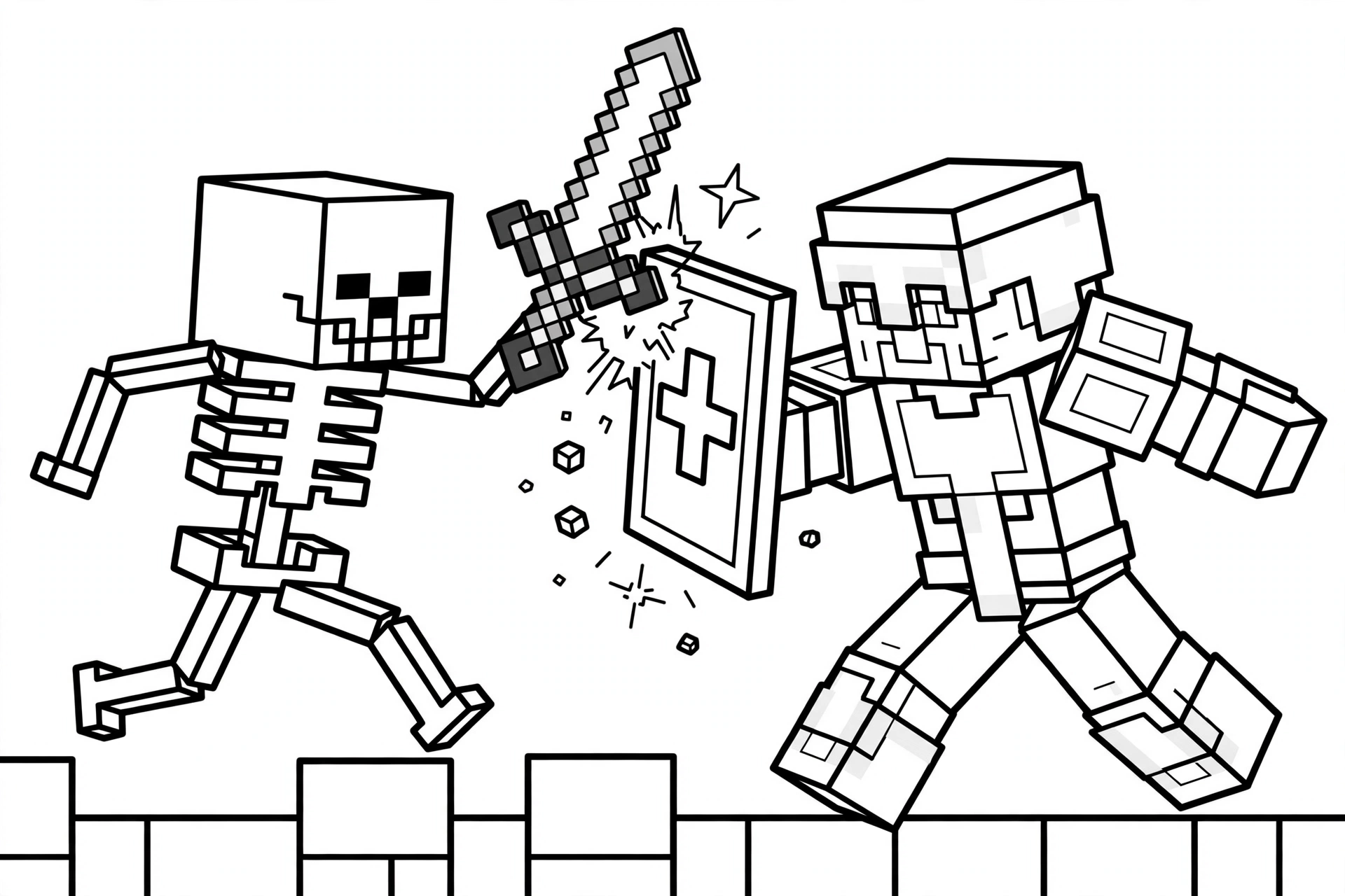 Wither-Skeleton-vs-player-coloring-page