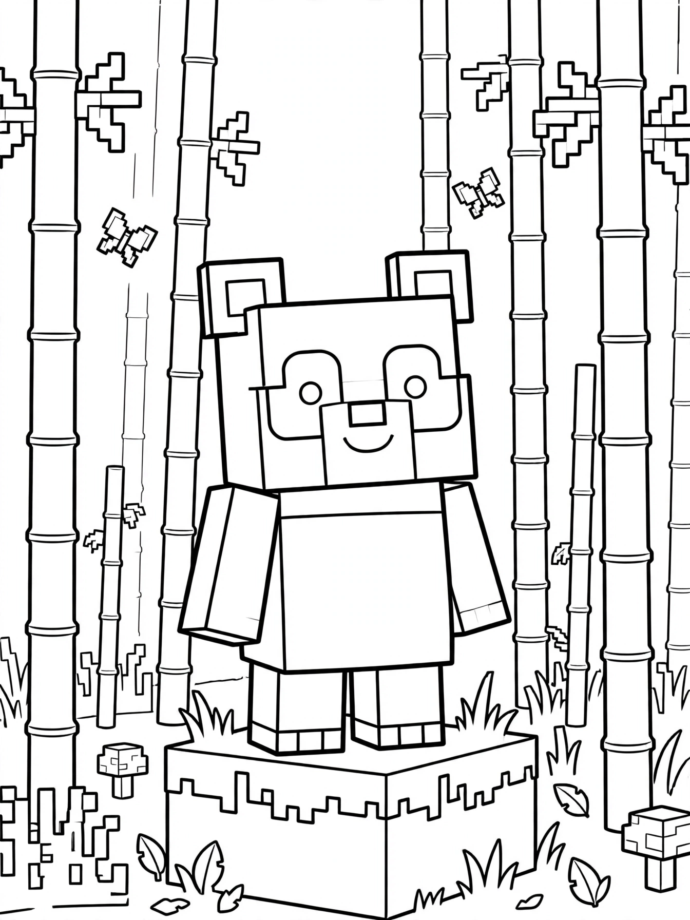 minecraft-panda-coloring-page-8-bamboo-forest