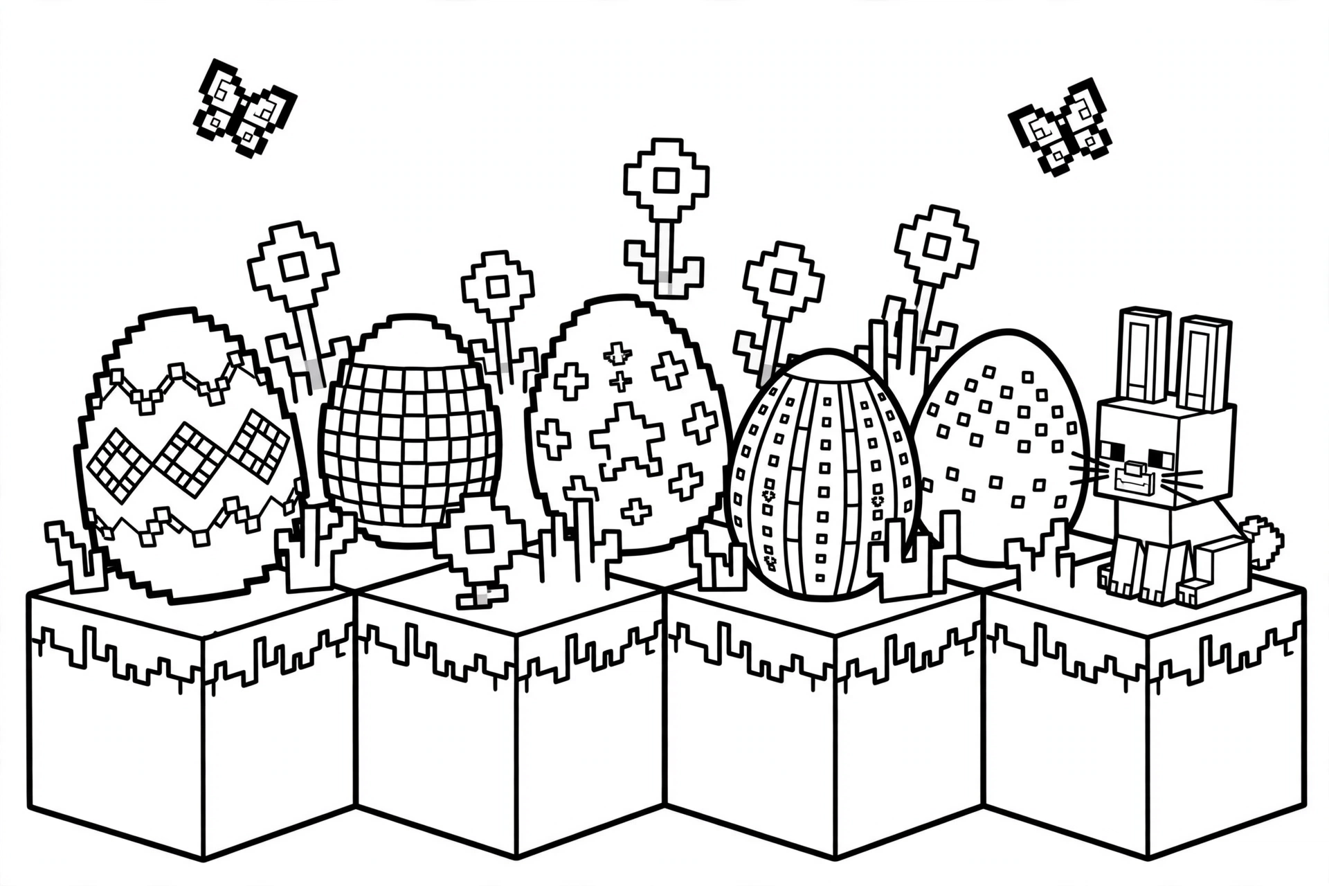 Minecraft Easter eggs coloring page