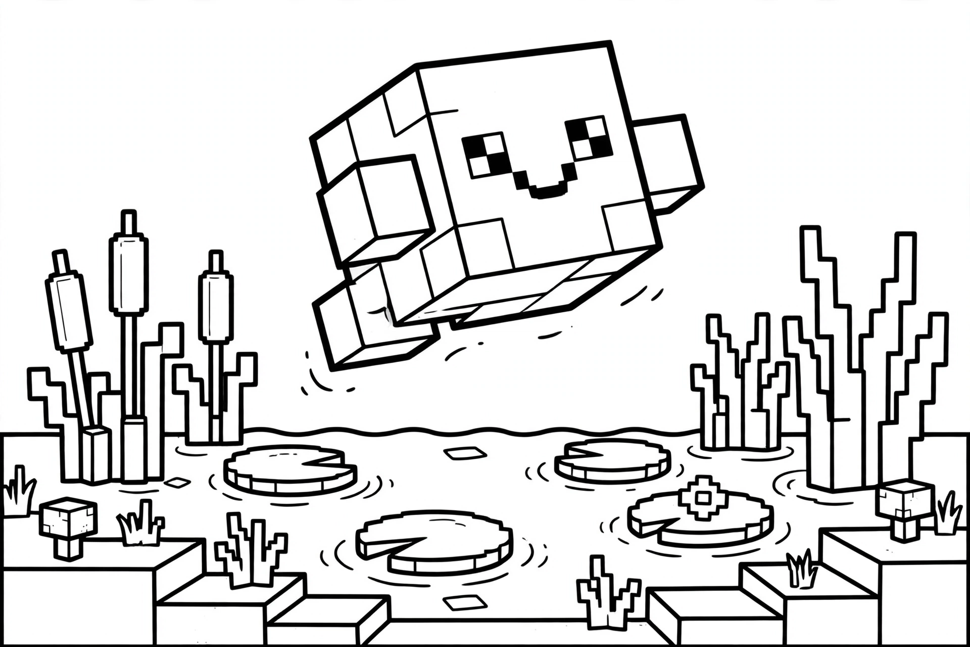 Slime-coloring-page-in- a-swamp