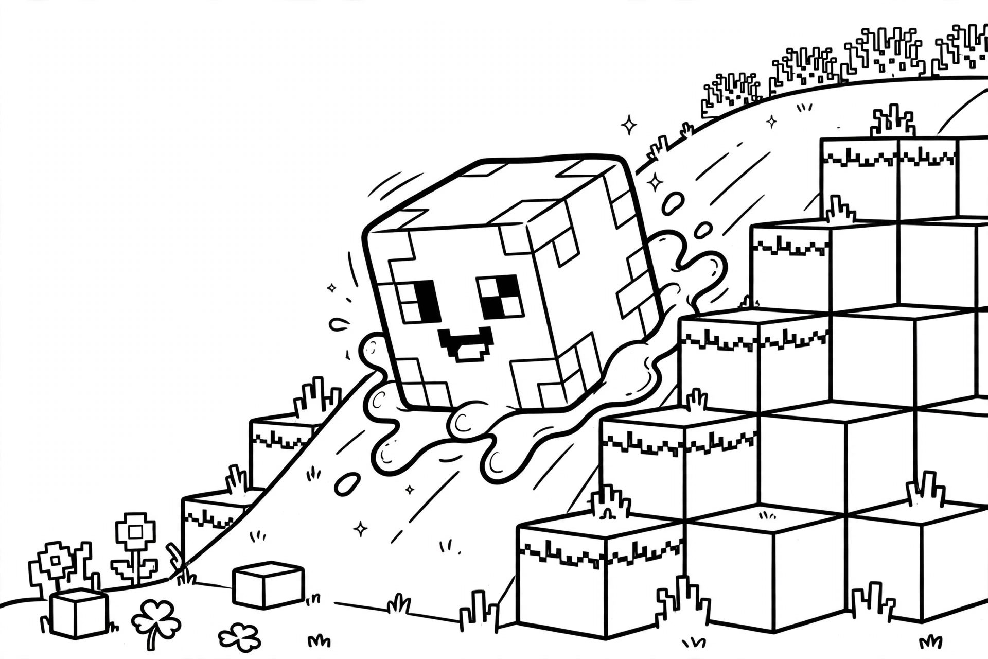Slime-coloring-page-sliding-downhill