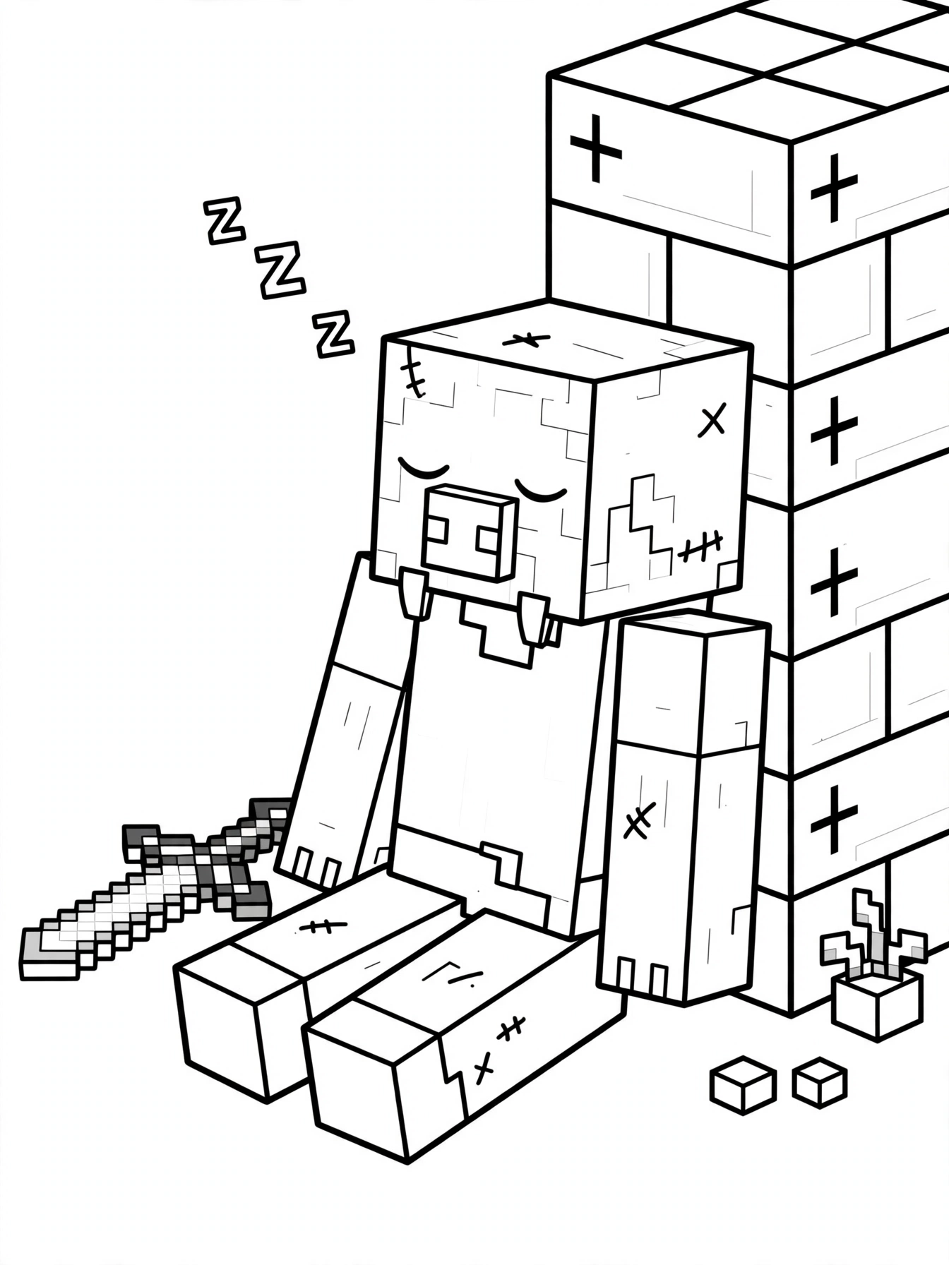 Zombie-Pigman-sleeping-coloring-page