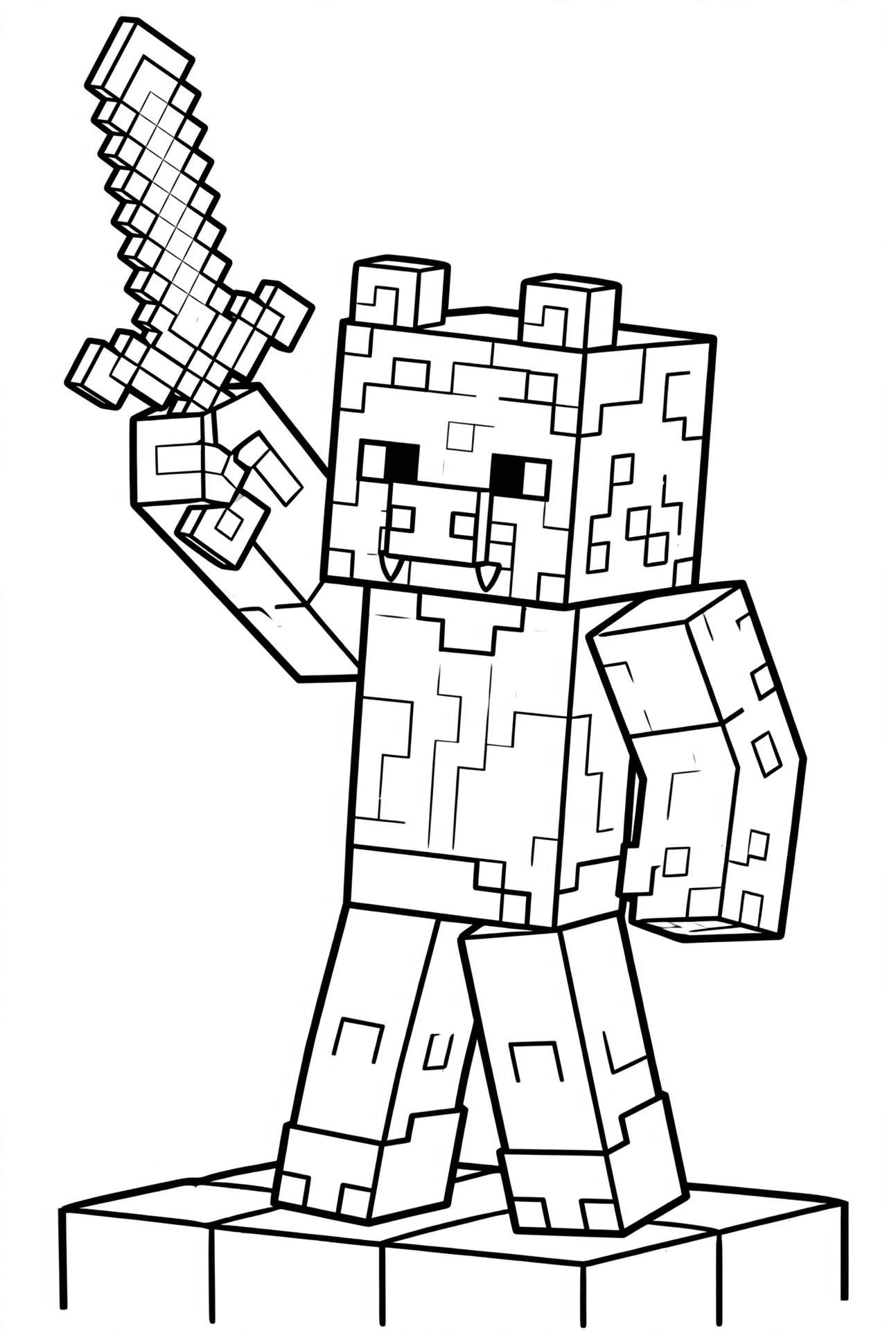 Zombie-Pigman-coloring-page-with-golden-sword