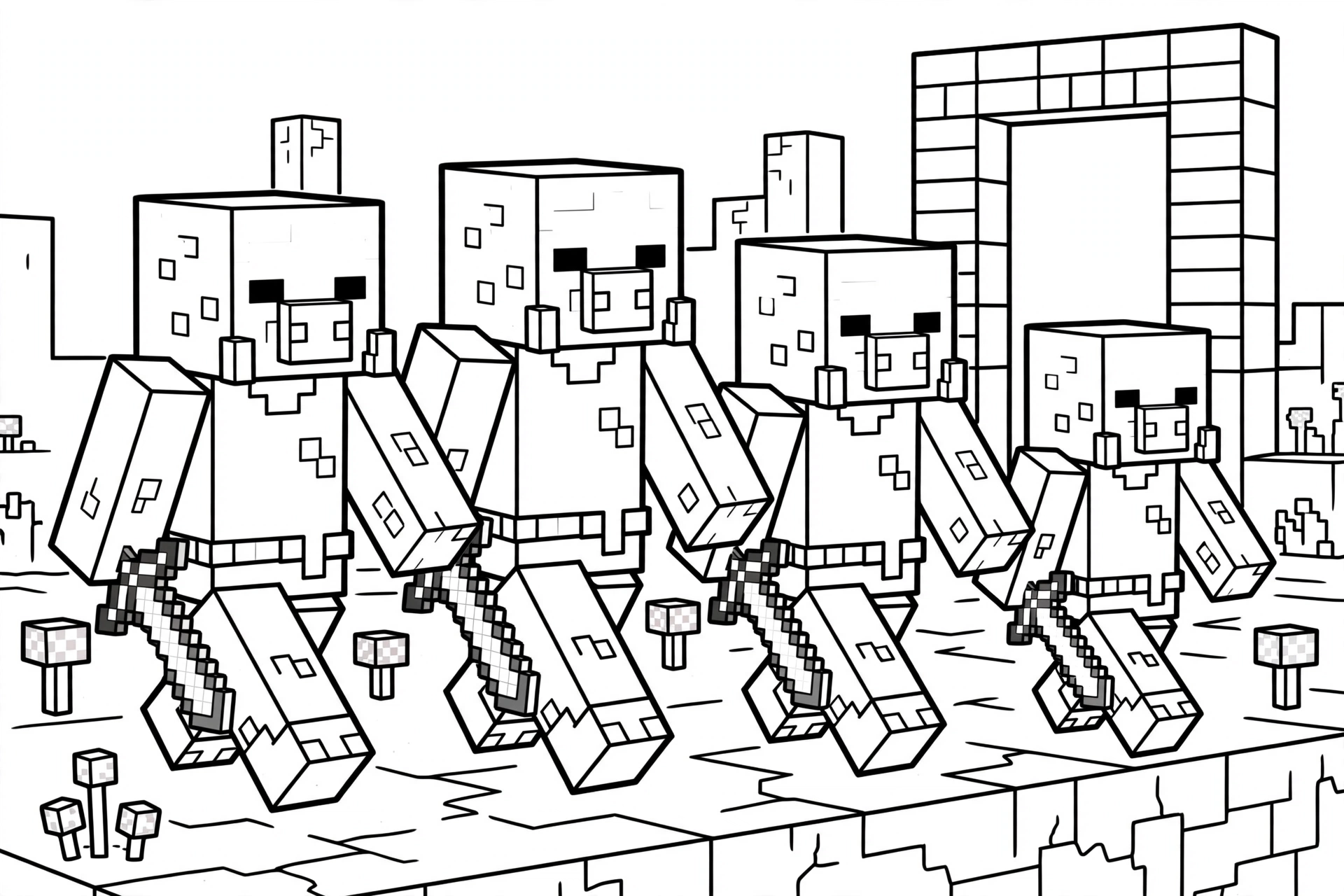 Zombie-Pigman-group-coloring-page